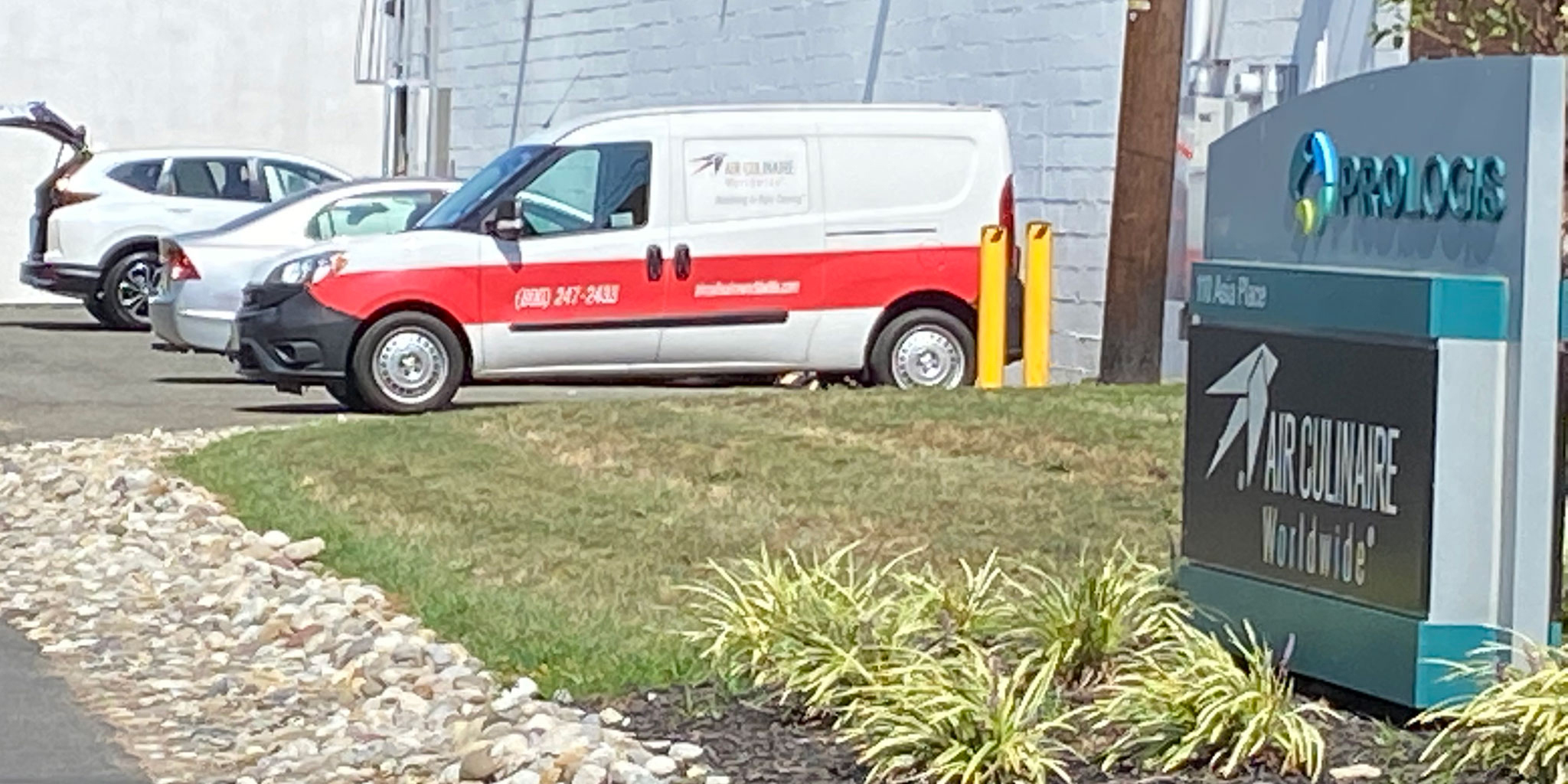 Air Culinaire transport van and sign