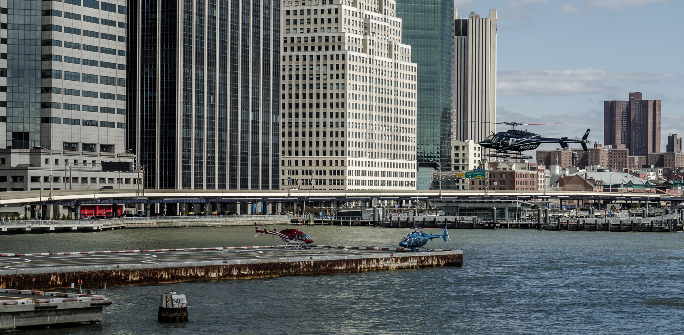 A view of the Downtown Manhattan Heliport in New York City.