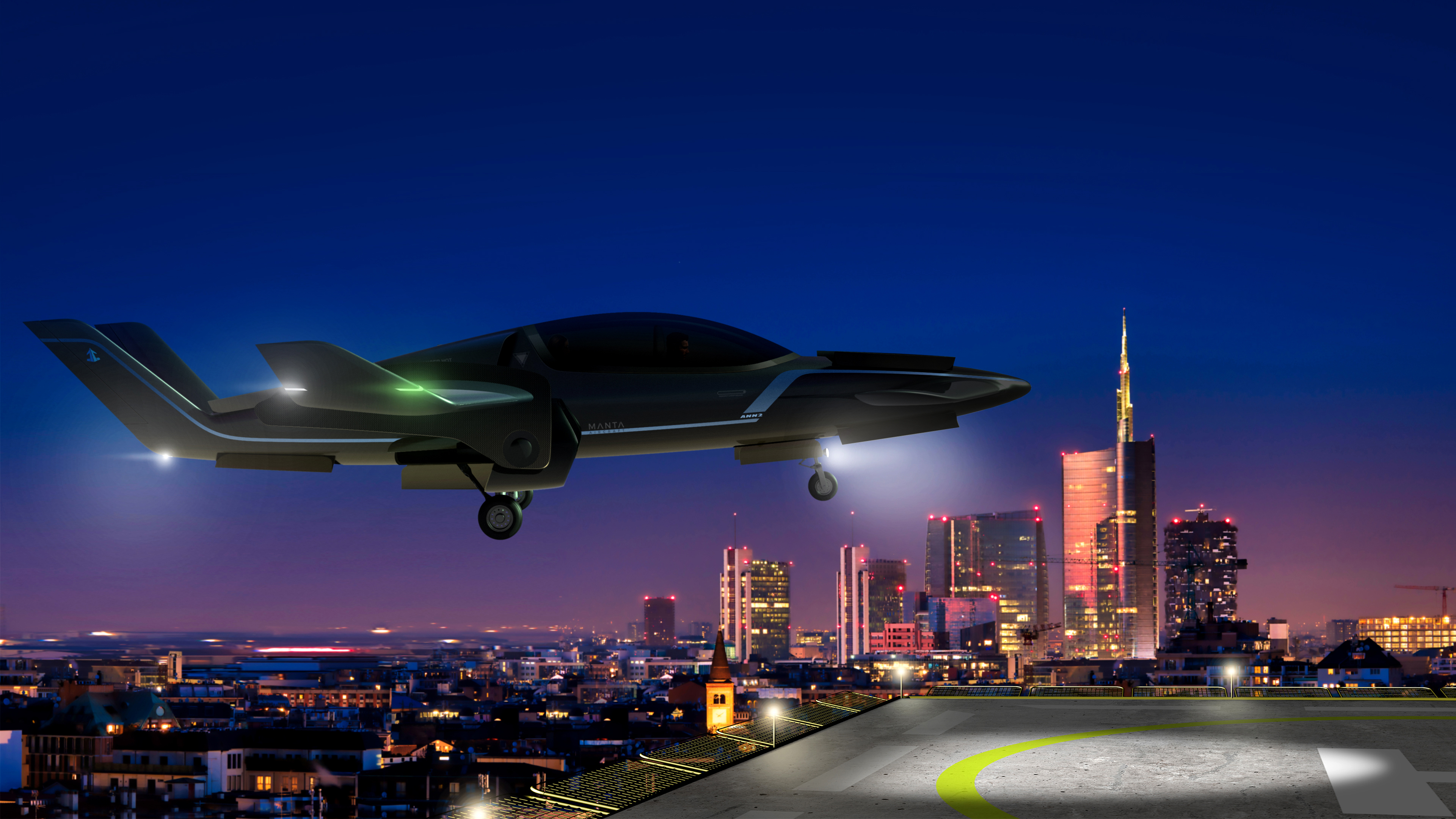 Manta Aircraft's ANN2 eVTOL aircraft will be able to land on rooftops.