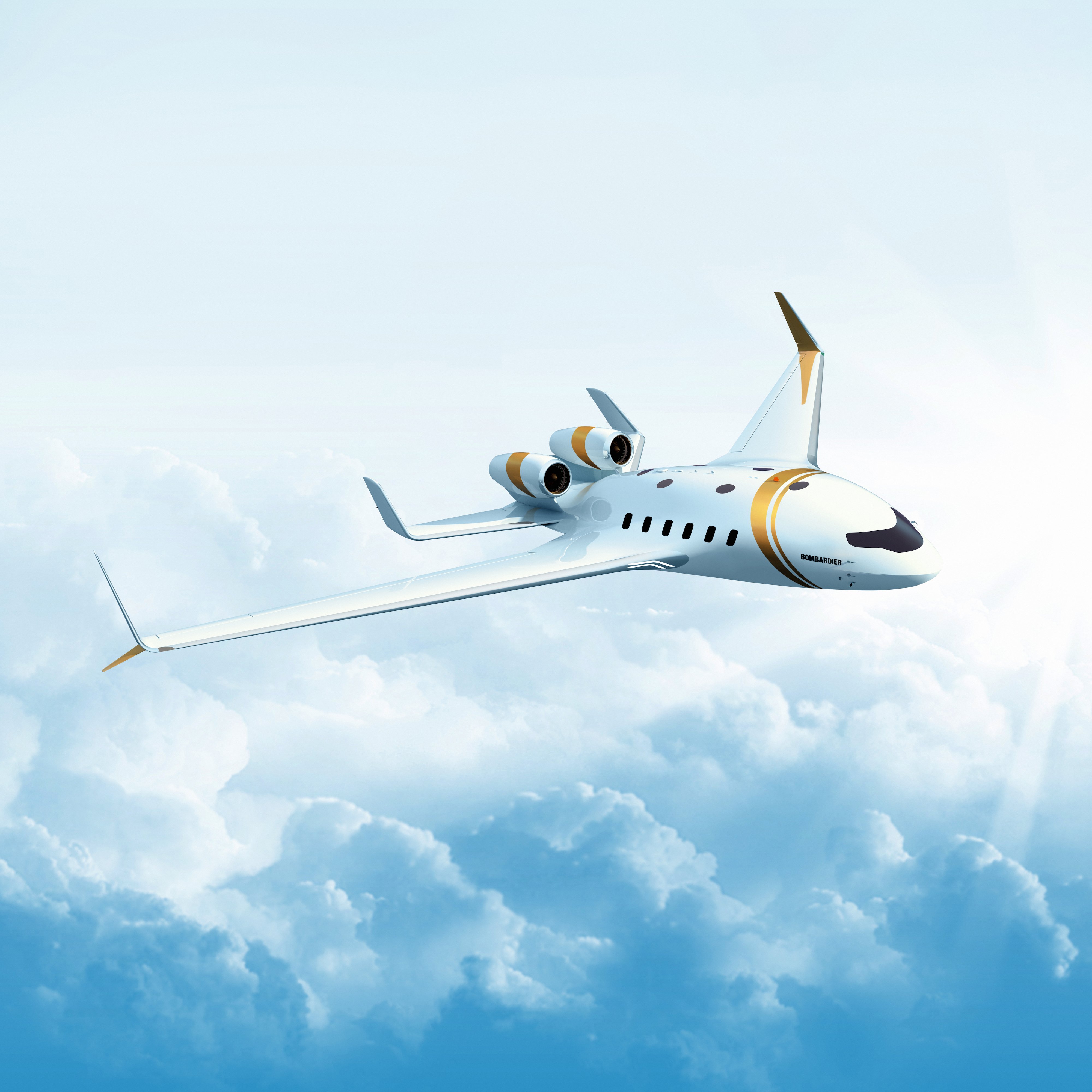 Bombardier's blended wing EcoJet concept is the basis for research and development work into reduced carbon private jets.