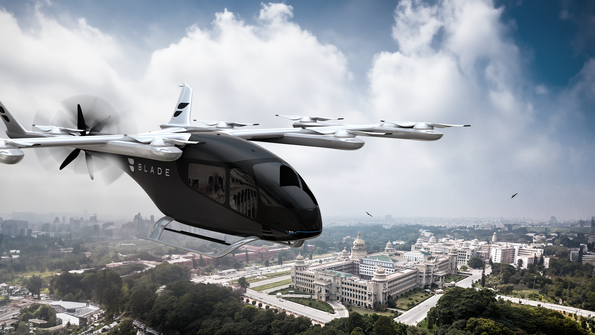 Eve Air Mobility's four-passenger eVTOL aircraft.