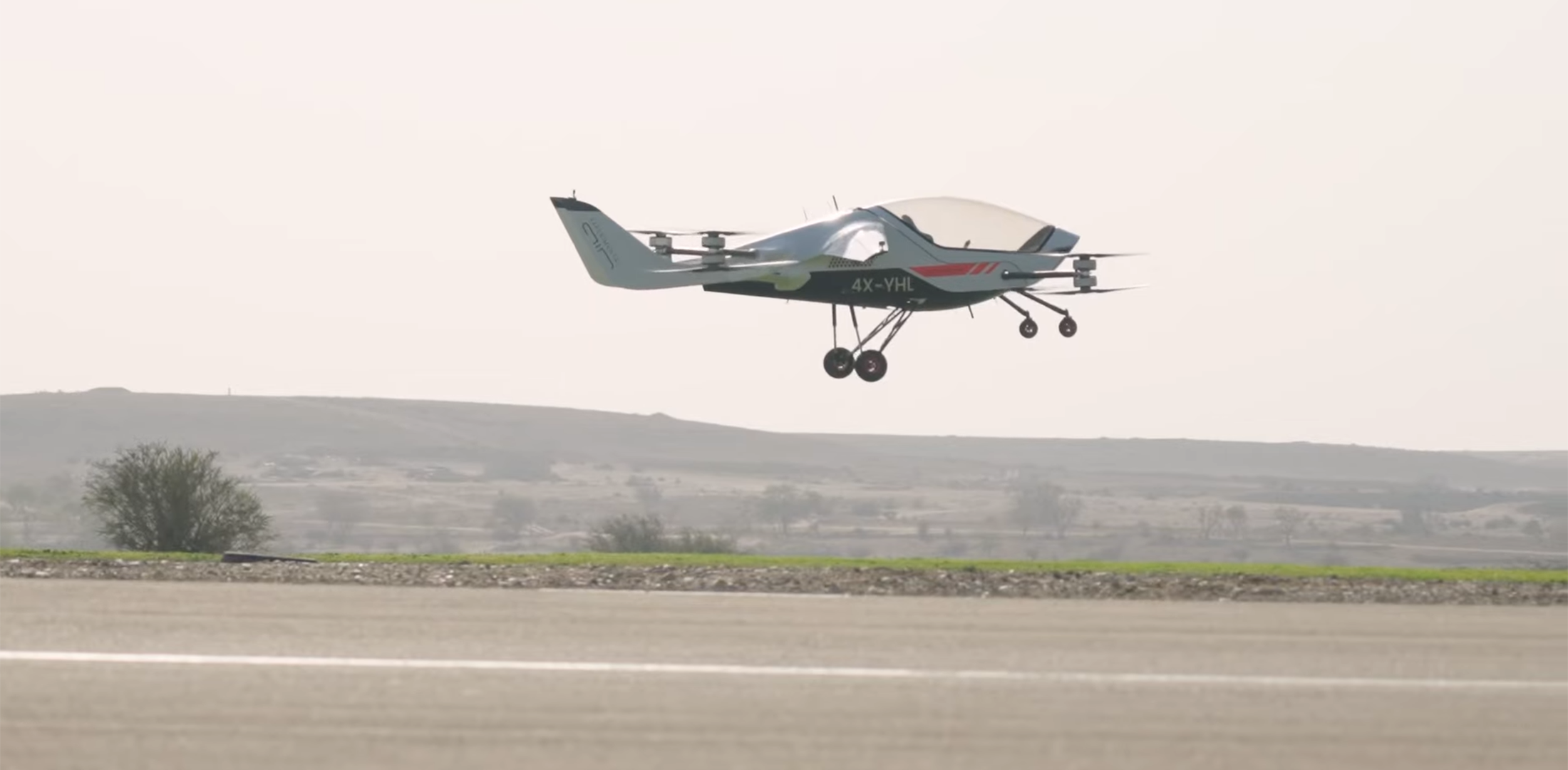 The Air One personal eVTOL is pictured during takeoff.