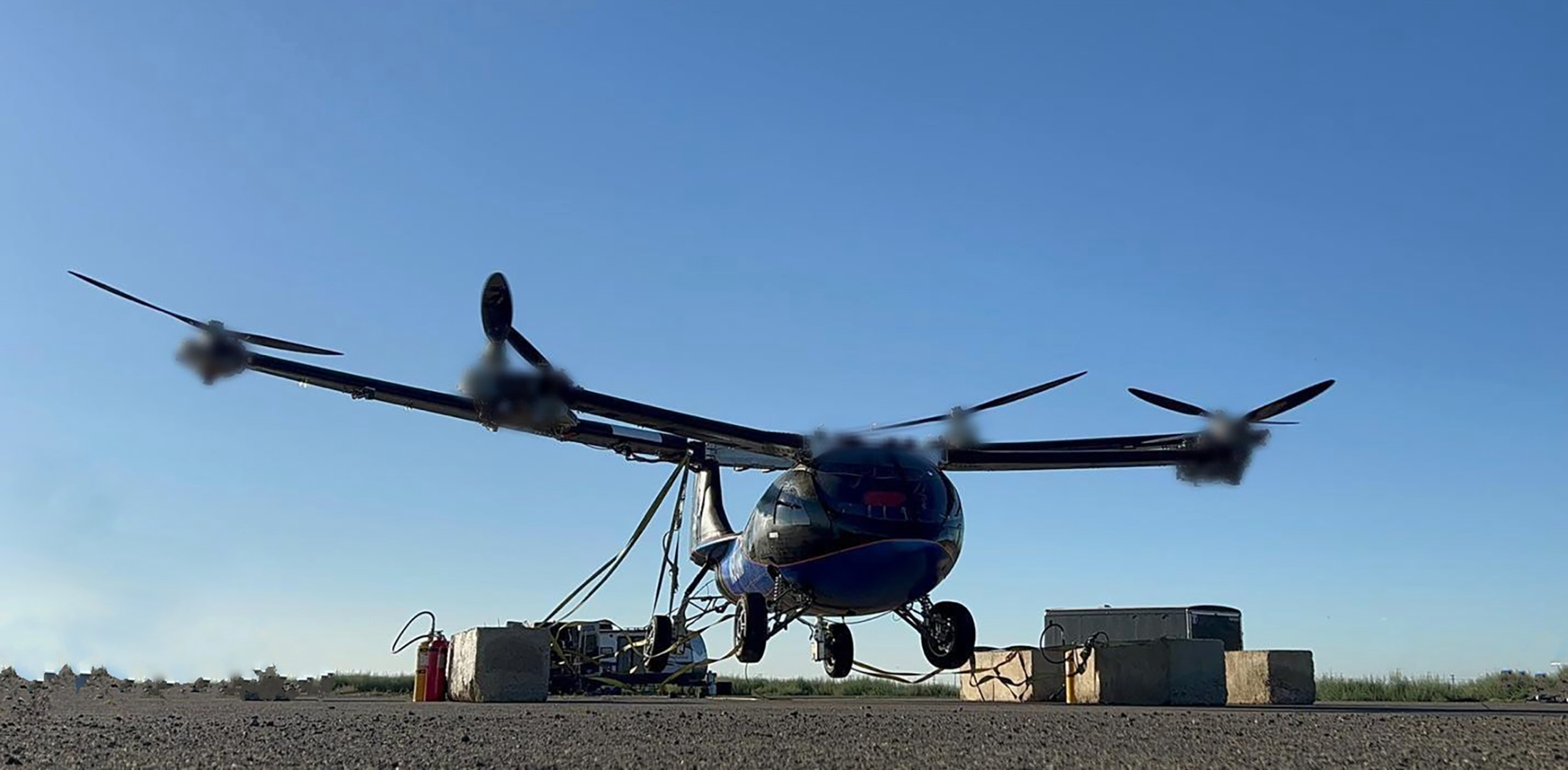 Aska's A5 prototype is pictured during a tethered hover flight test