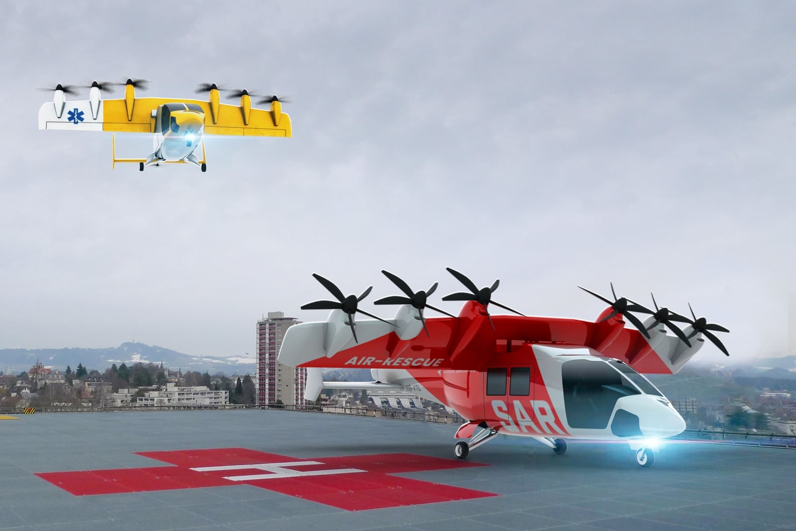 Dufour Aerospace's Aero3 eVTOL aircraft could be used for emergency medical flights.