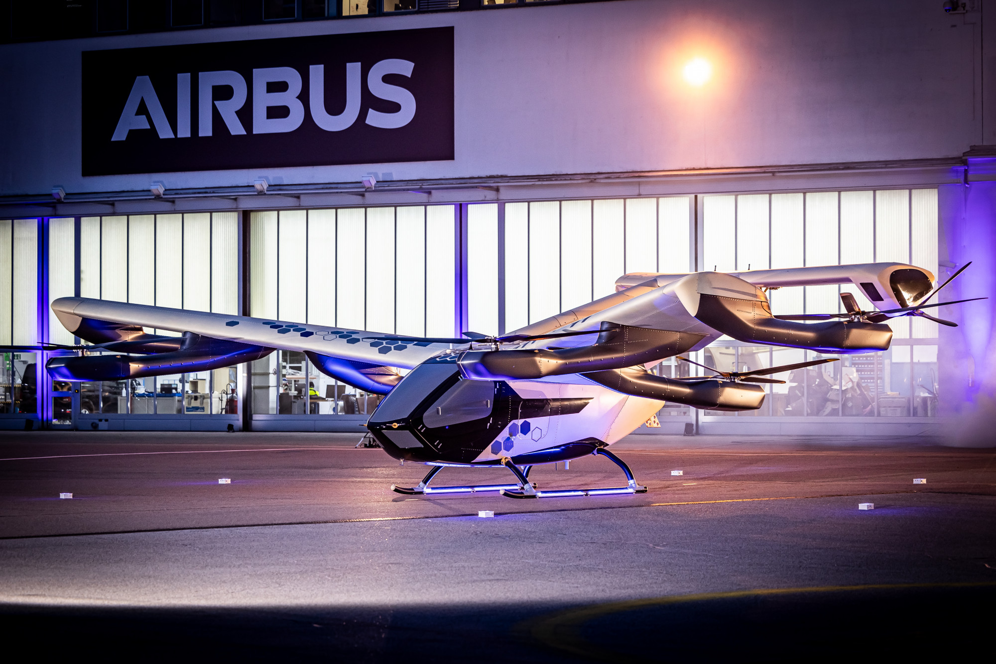 CityAirbus NextGen eVTOL aircraft at Donauwörth, Germany, test center