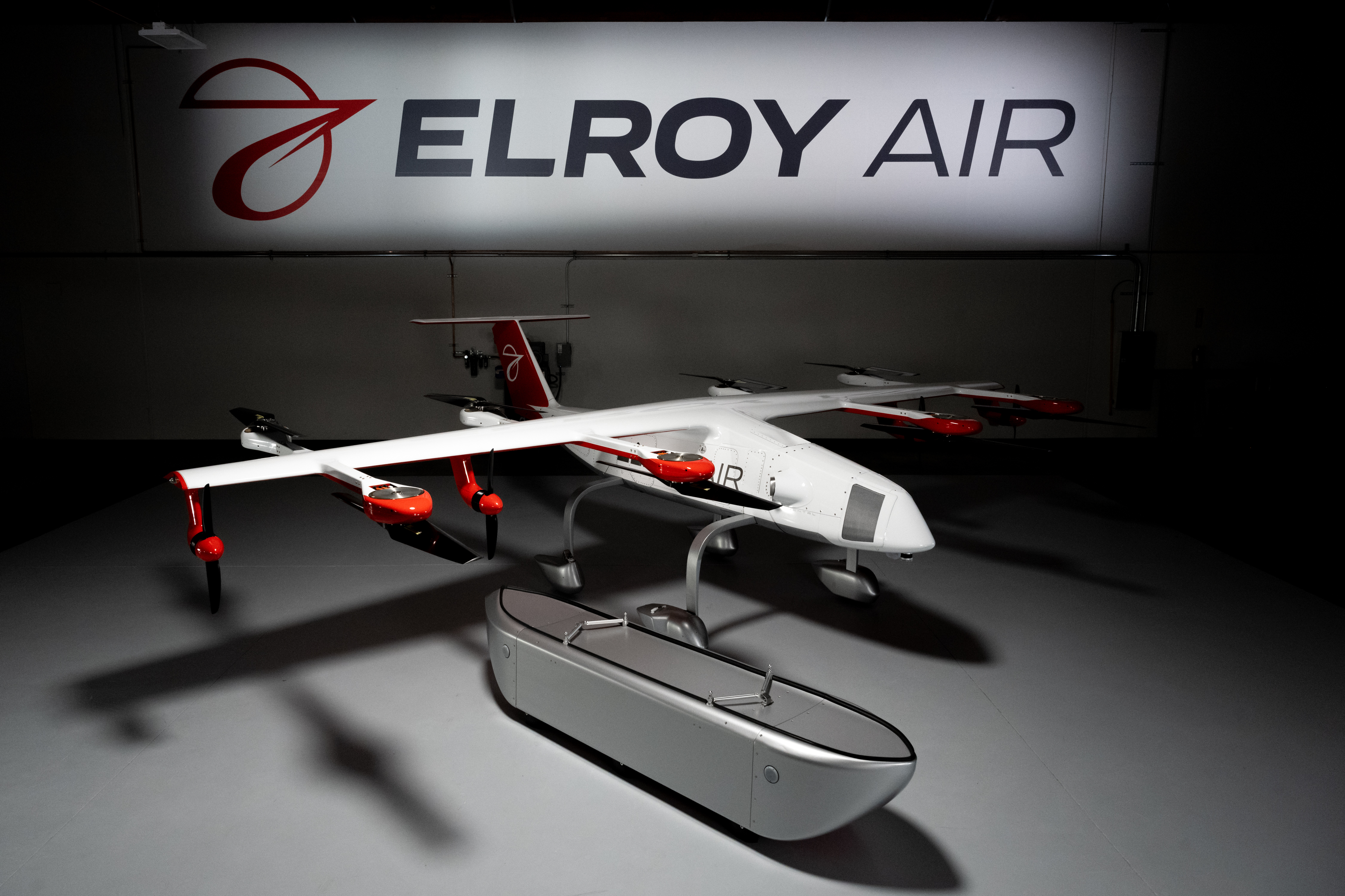 Elroy Air's autonomous Chaparral C1 VTOL cargo transporter aircraft.