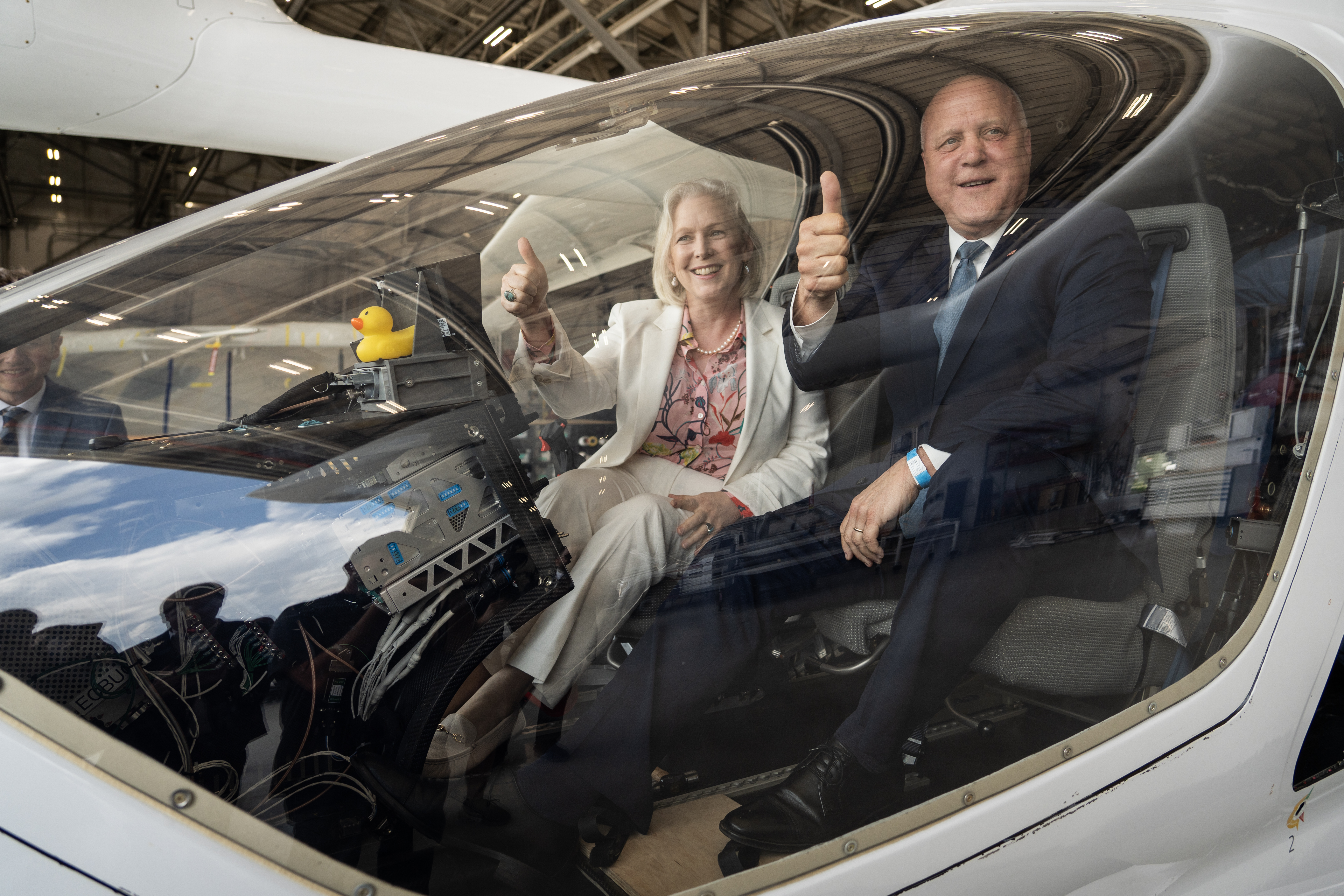 U.S. Senator Kristen Gillibrand (left) and White House infrastructure coordinator Mitch Landrieu.