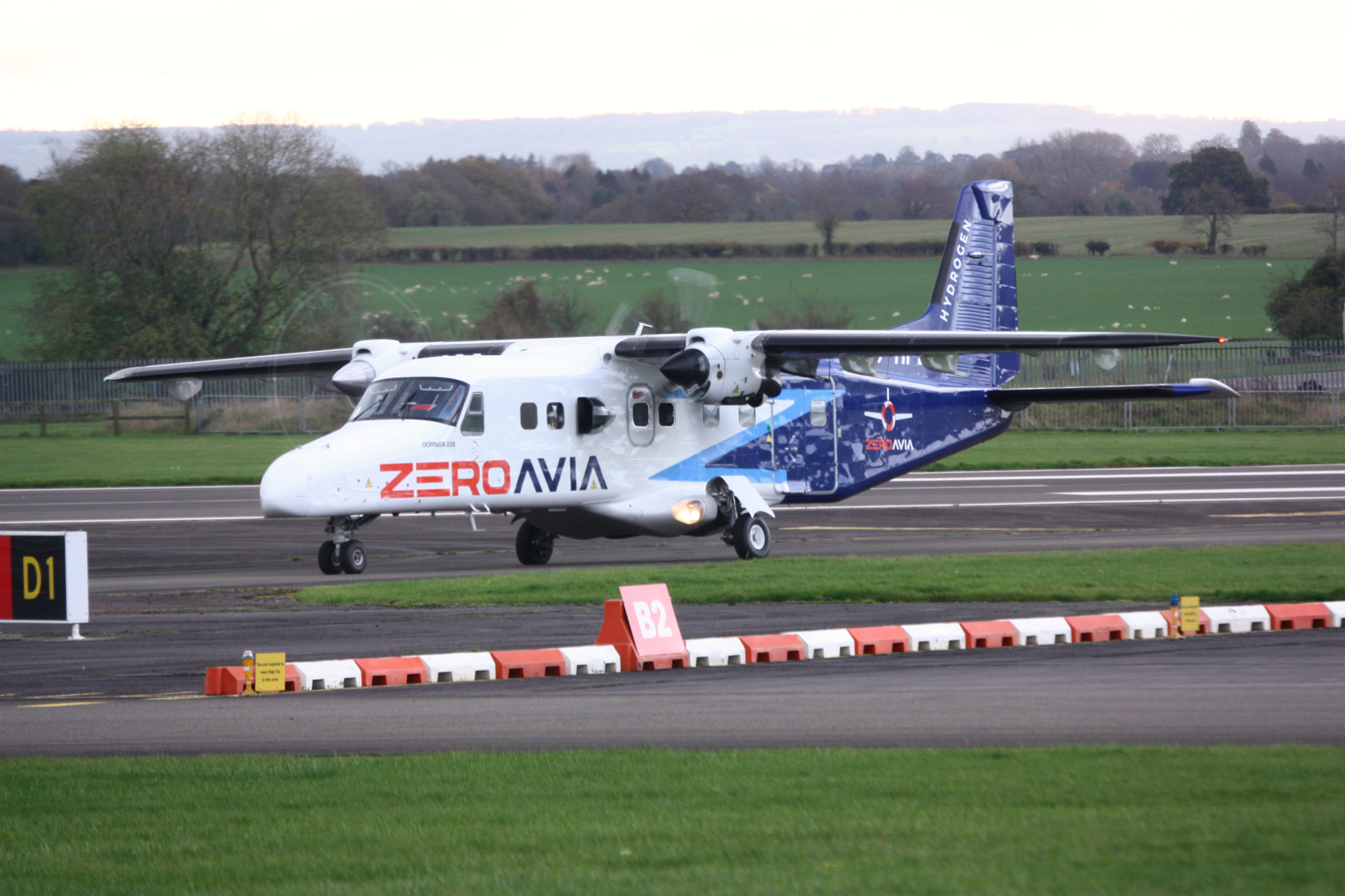 ZeroAvia's Dornier 228 hydrogen-electric technology demonstrator aircraft.