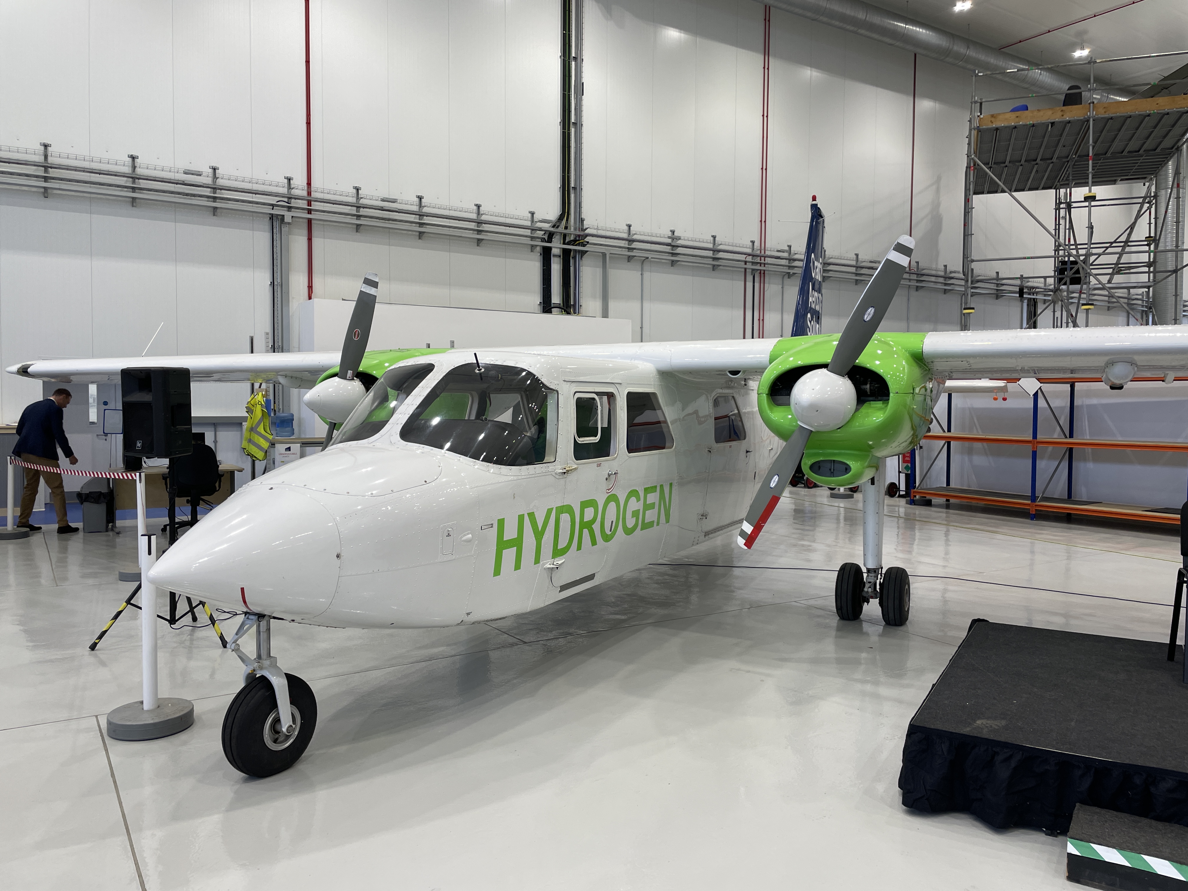 Cranfield Aerospace Systems' hydrogen-powered Islander technology demonstrator aircraft.