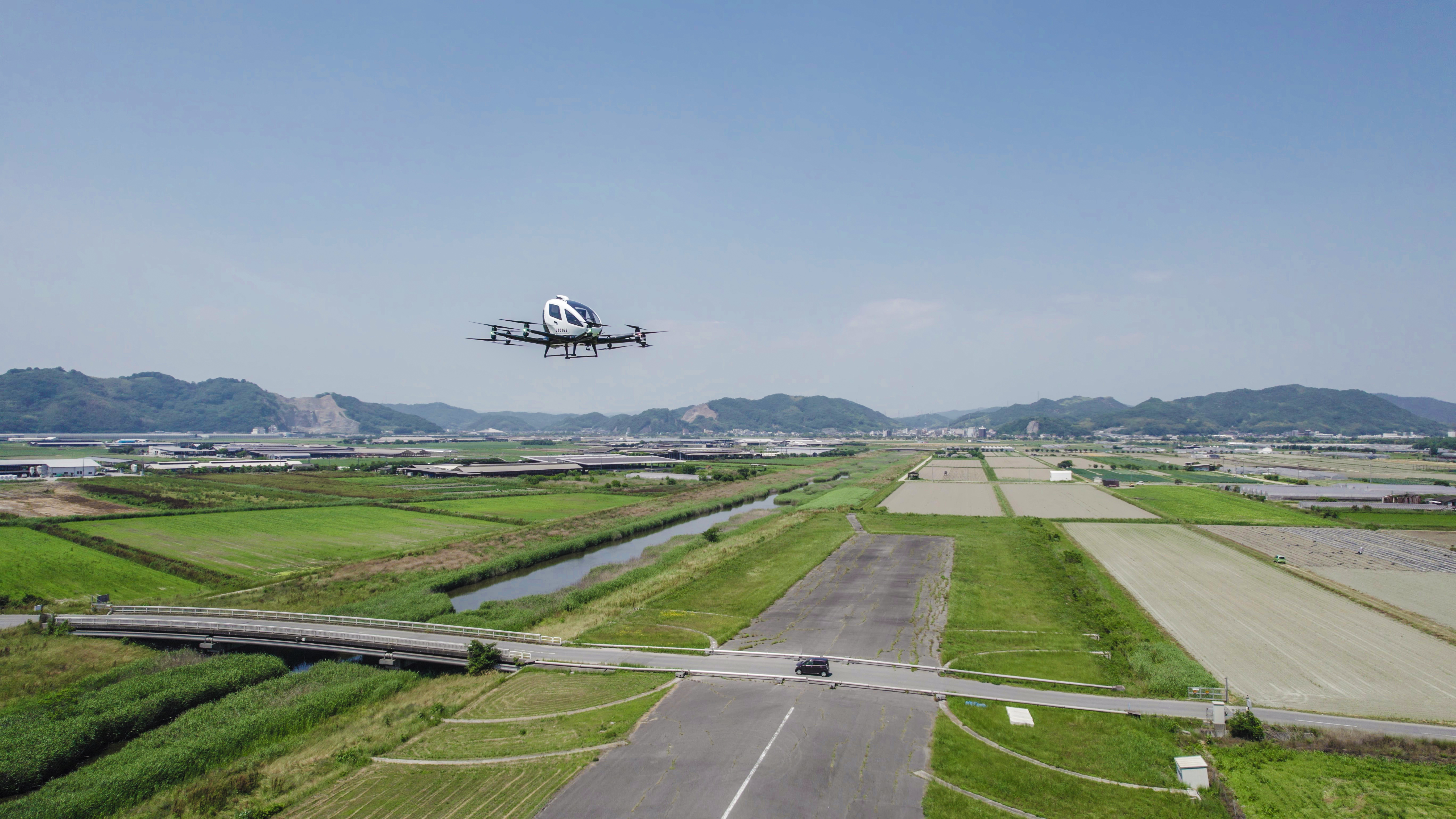 EHang's EH216 autonomous aircraft was flown in public demonstrations in Japan in 2021.