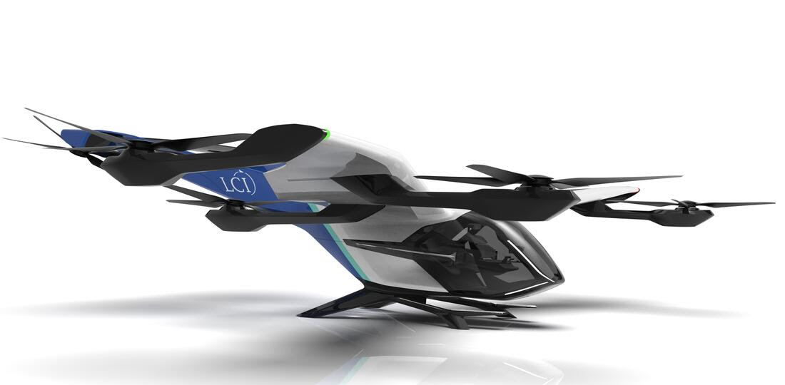 A CityAirbus NextGen eVTOL aircraft with LCI livery