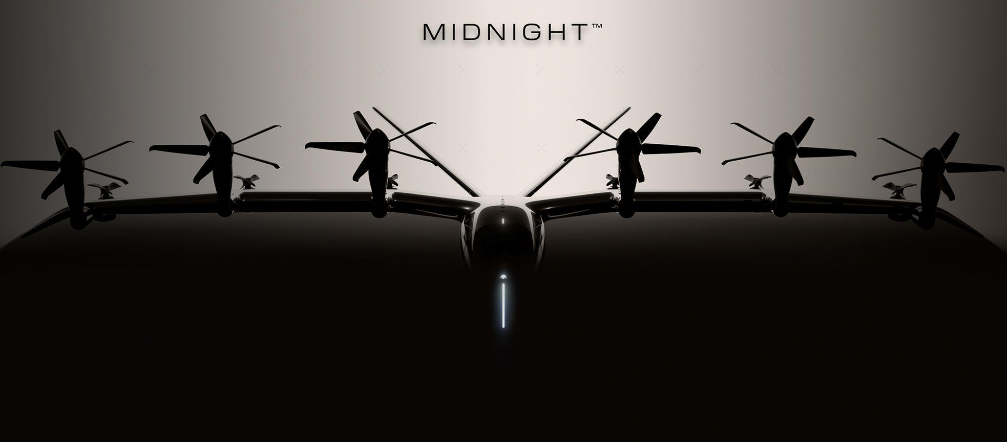 A rendered silhouette of Archer Aviation's Midnight eVTOL