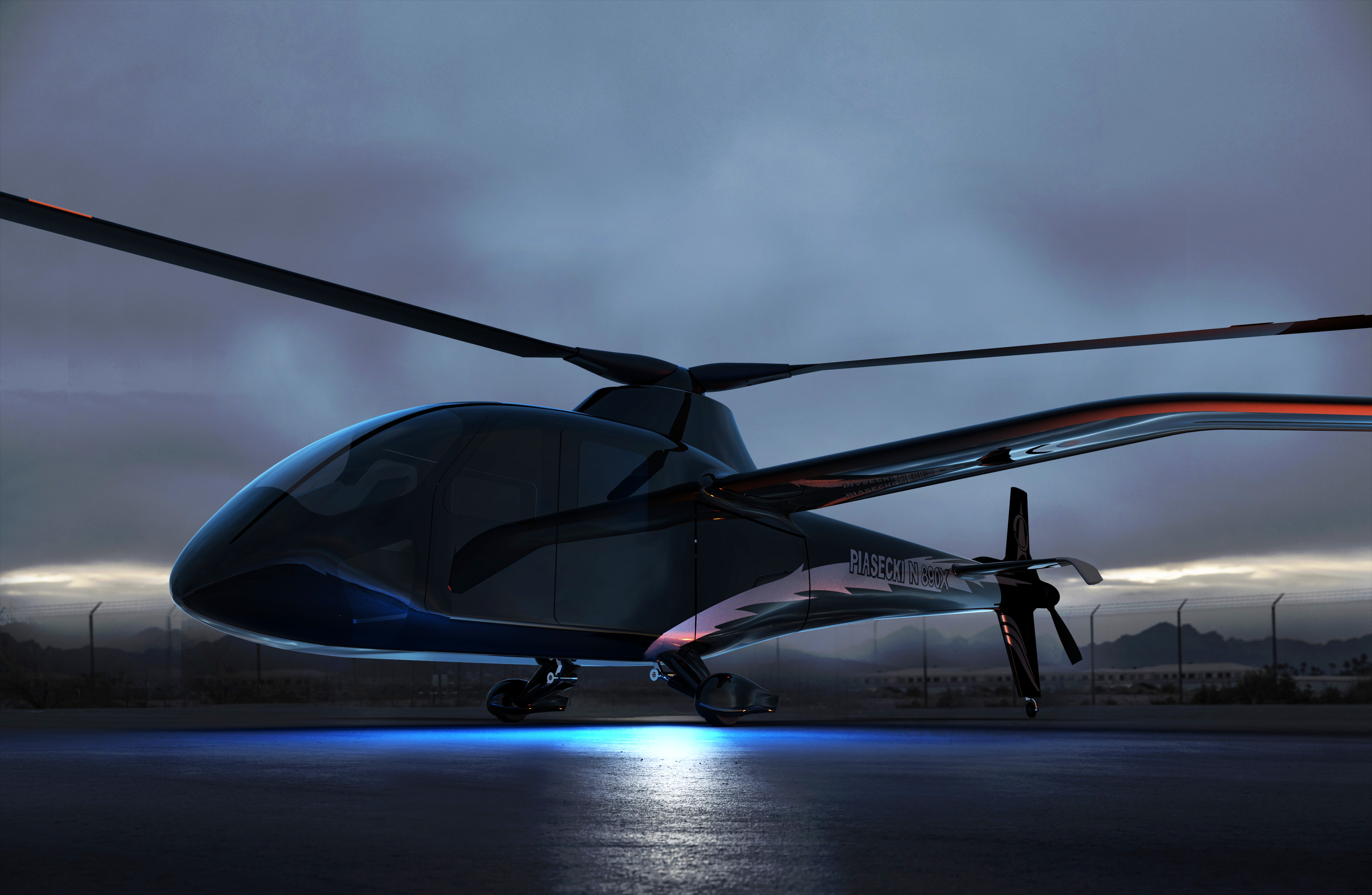 Piasecki's PA-890 hydrogen-powered helicopter will carry a pilot and  seven passengers over 200 nautical miles.