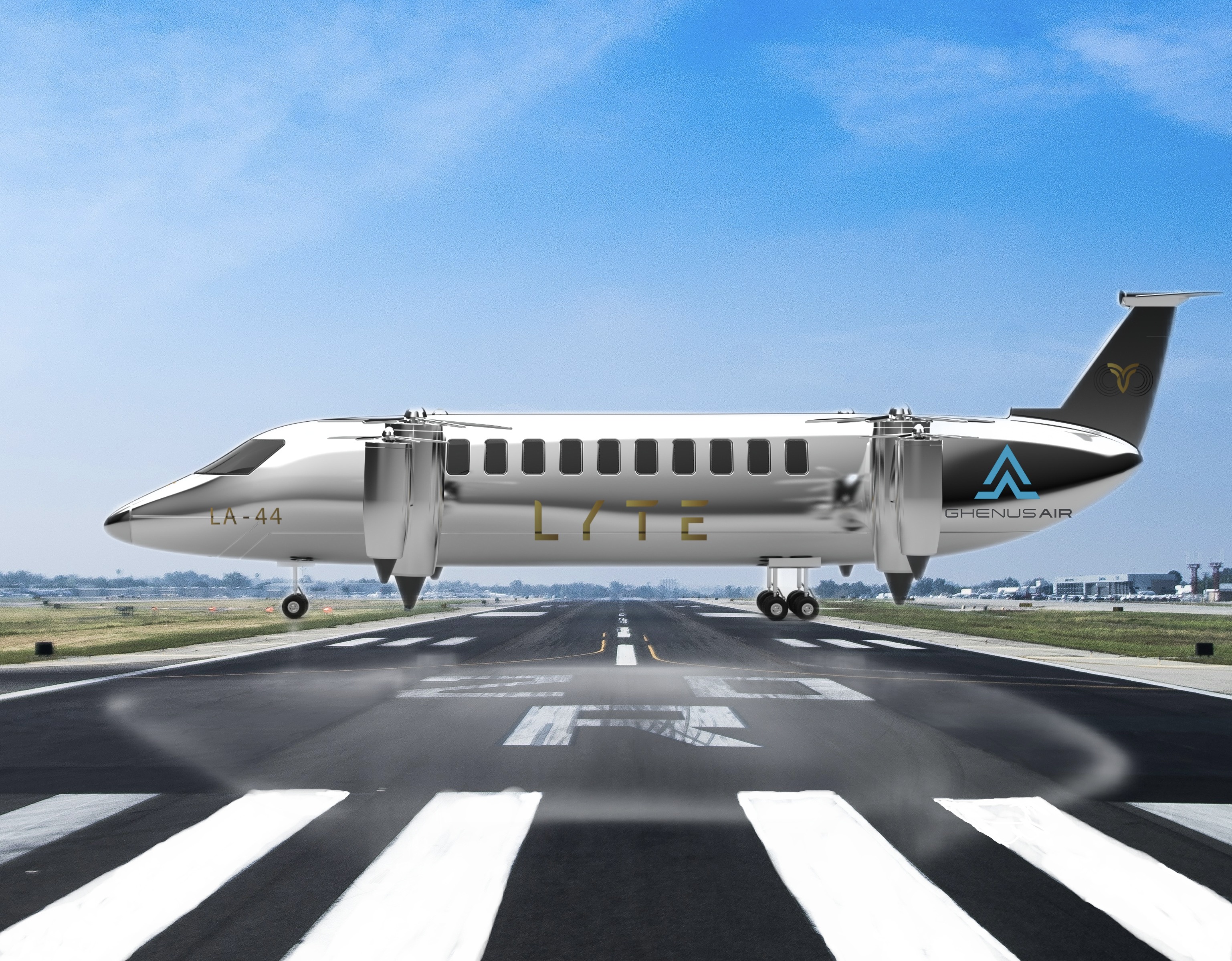 The 19-seat LA-44 X Prime is the latest version of Lyte Aviation's in-development family of hydrogen-electric aircraft. (Image: Lyte Aviation) Lyte Aviation's LA-44 X Prime hydrogen-electric aircraft