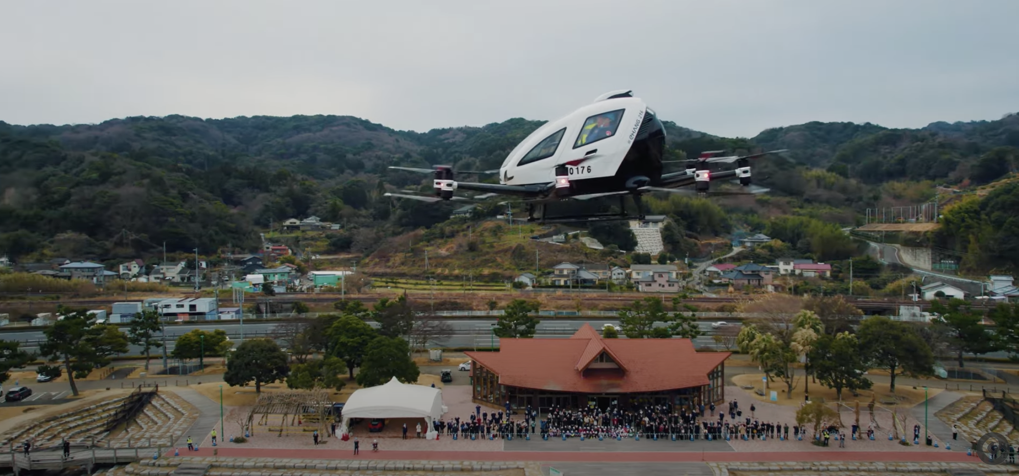 EHang recently conducted what it says was the first passenger-carrying eVTOL aircraft flight in Japan with its EH216 autonomous vehicle.