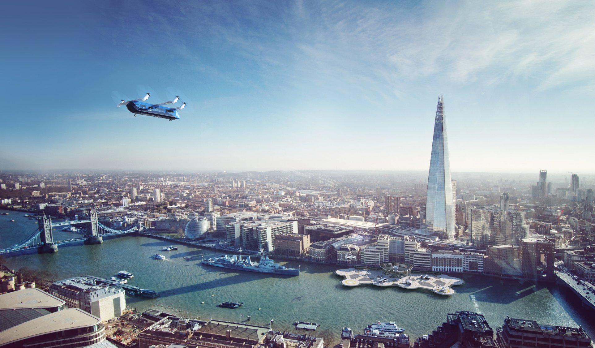 The Skybus concept envisages a 30-passenger eVTOL aircraft flying in and out of cities like London.