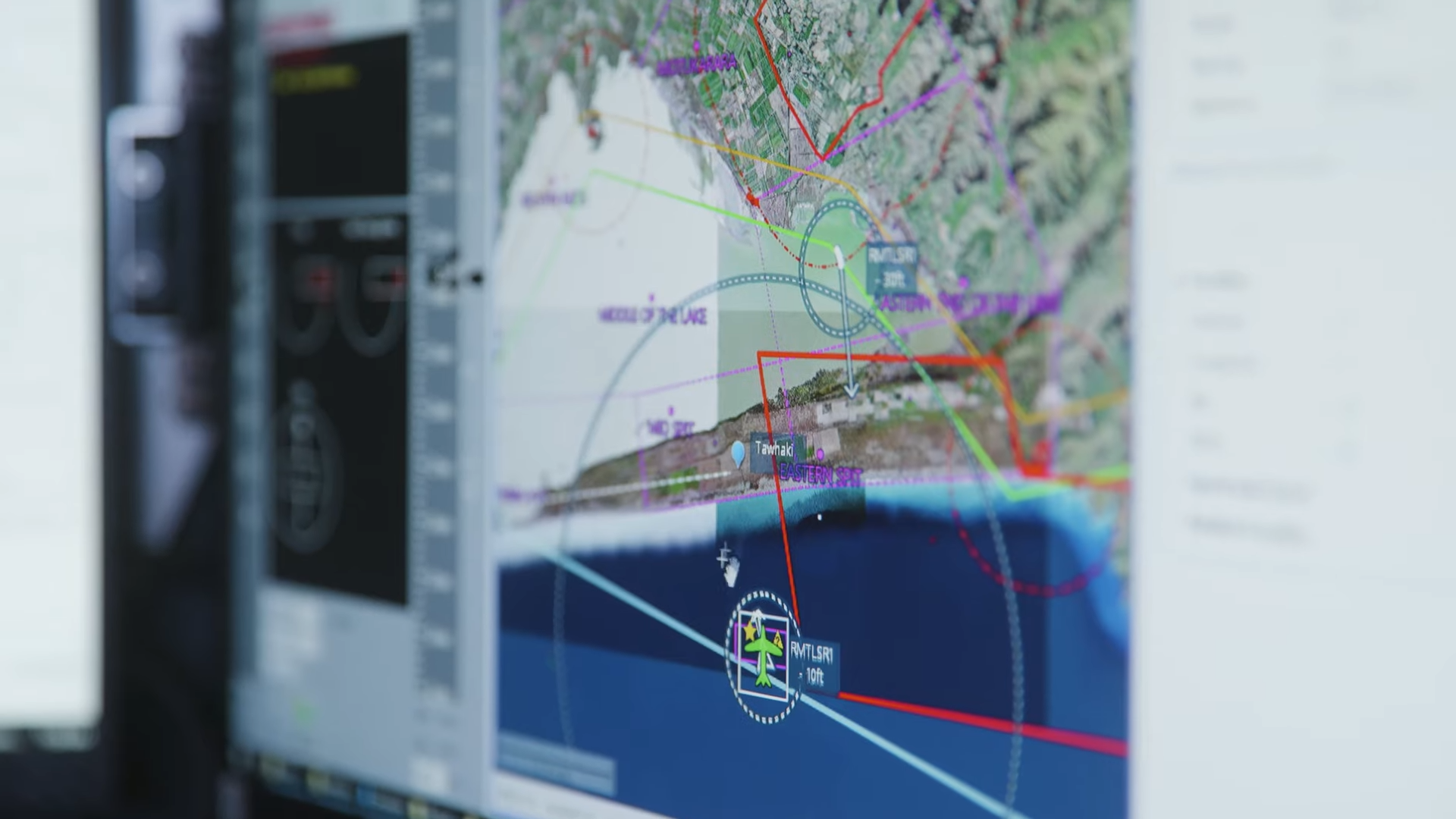 A flight tracker is displayed on a computer monitor