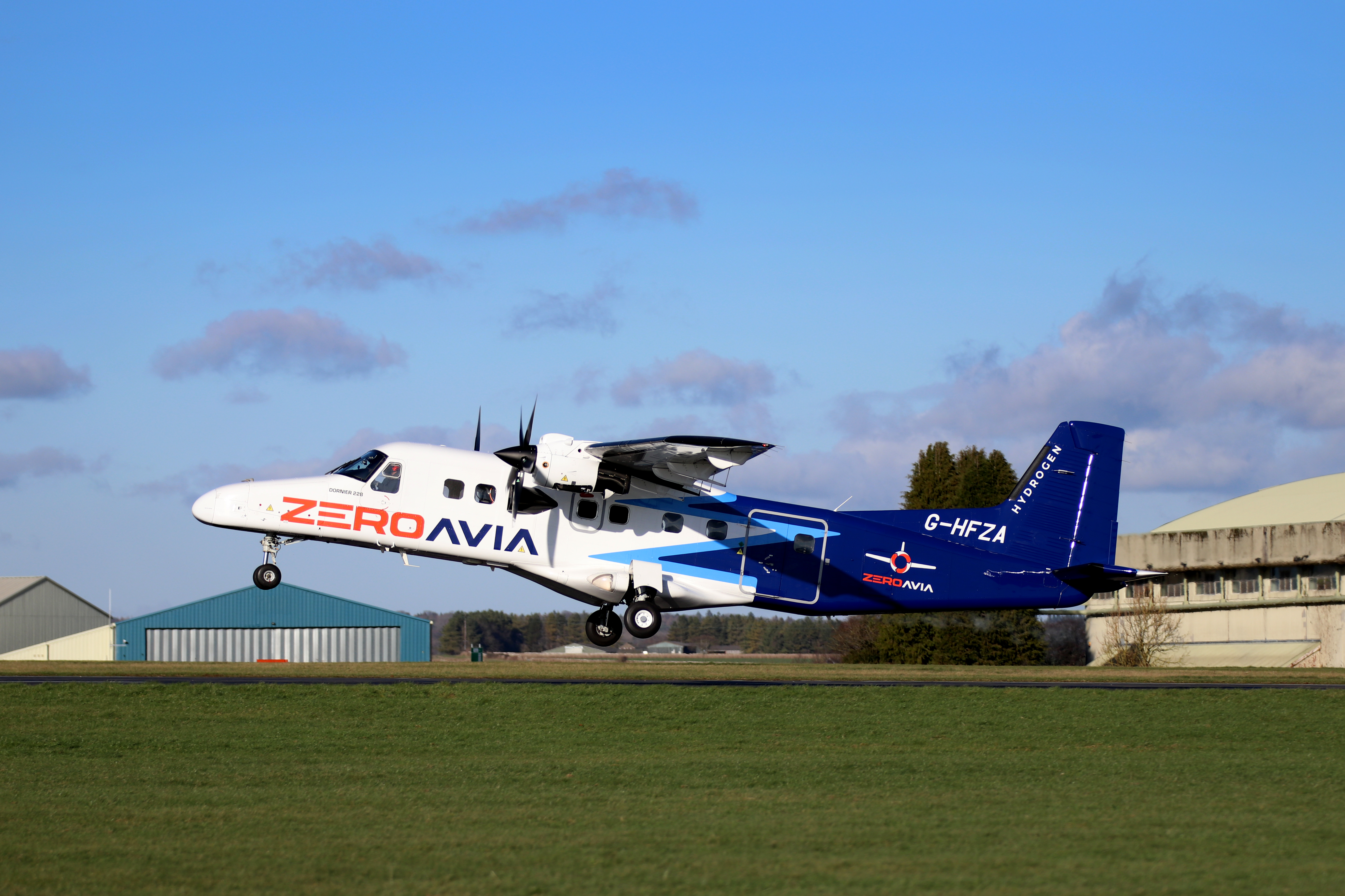 ZeroAvia made a first flight with its Dornier 228 hydrogen-powered technology demonstrator on January 19, 2023.