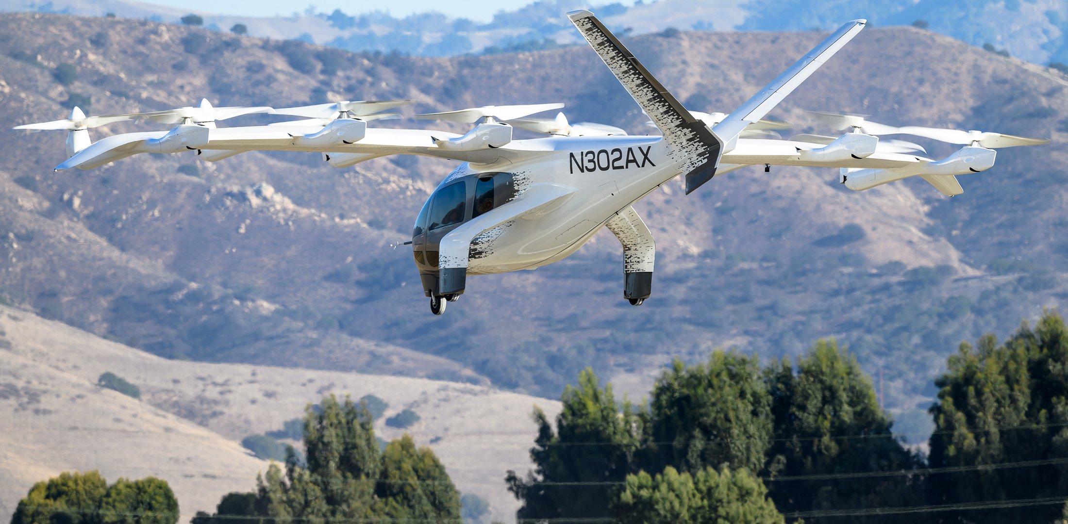 Archer's Midnight eVTOL air taxi prototype is pictured during a flight test