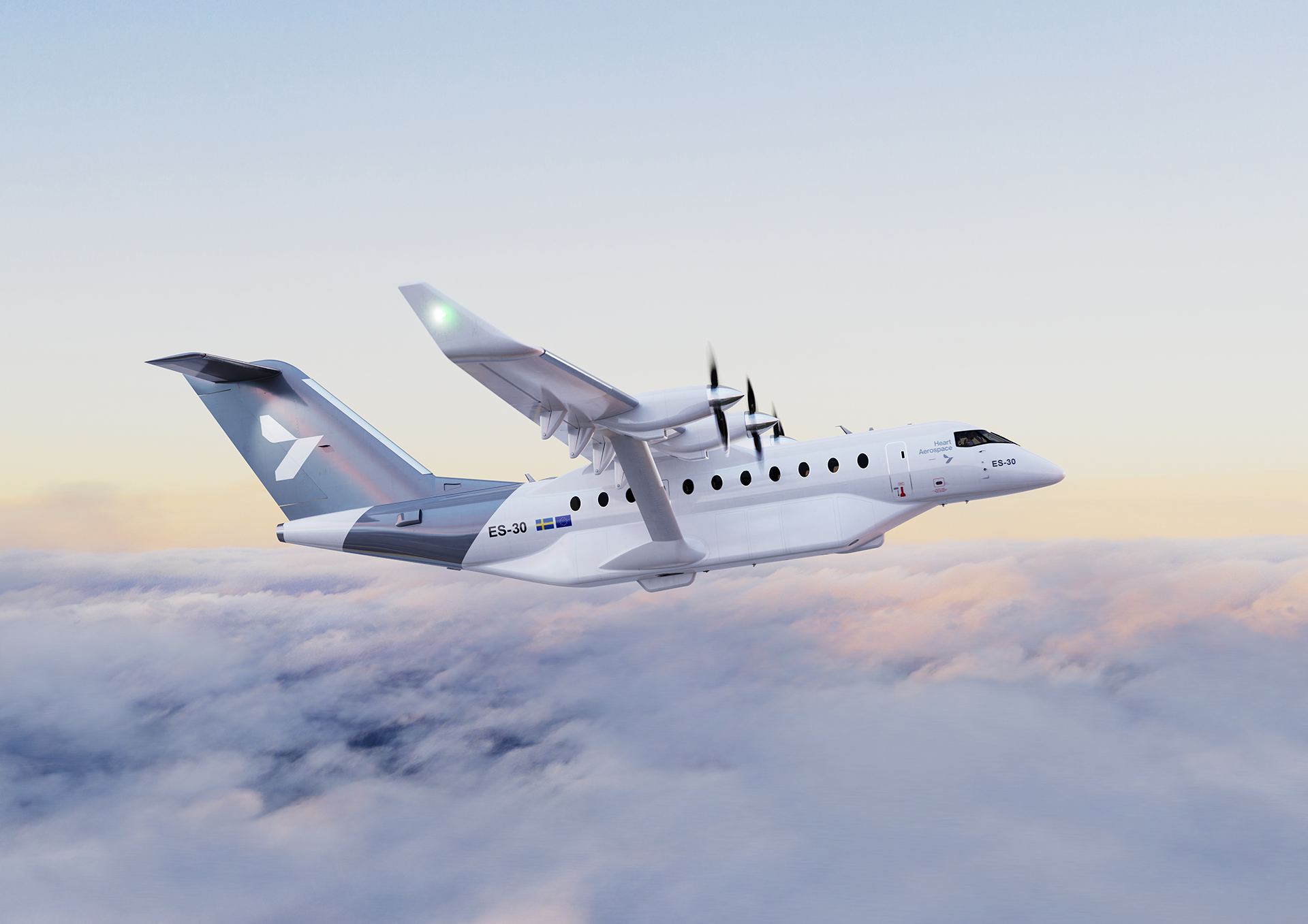 Heart Aerospace's 30-seat ES-30 hybrid-electric regional airliner.