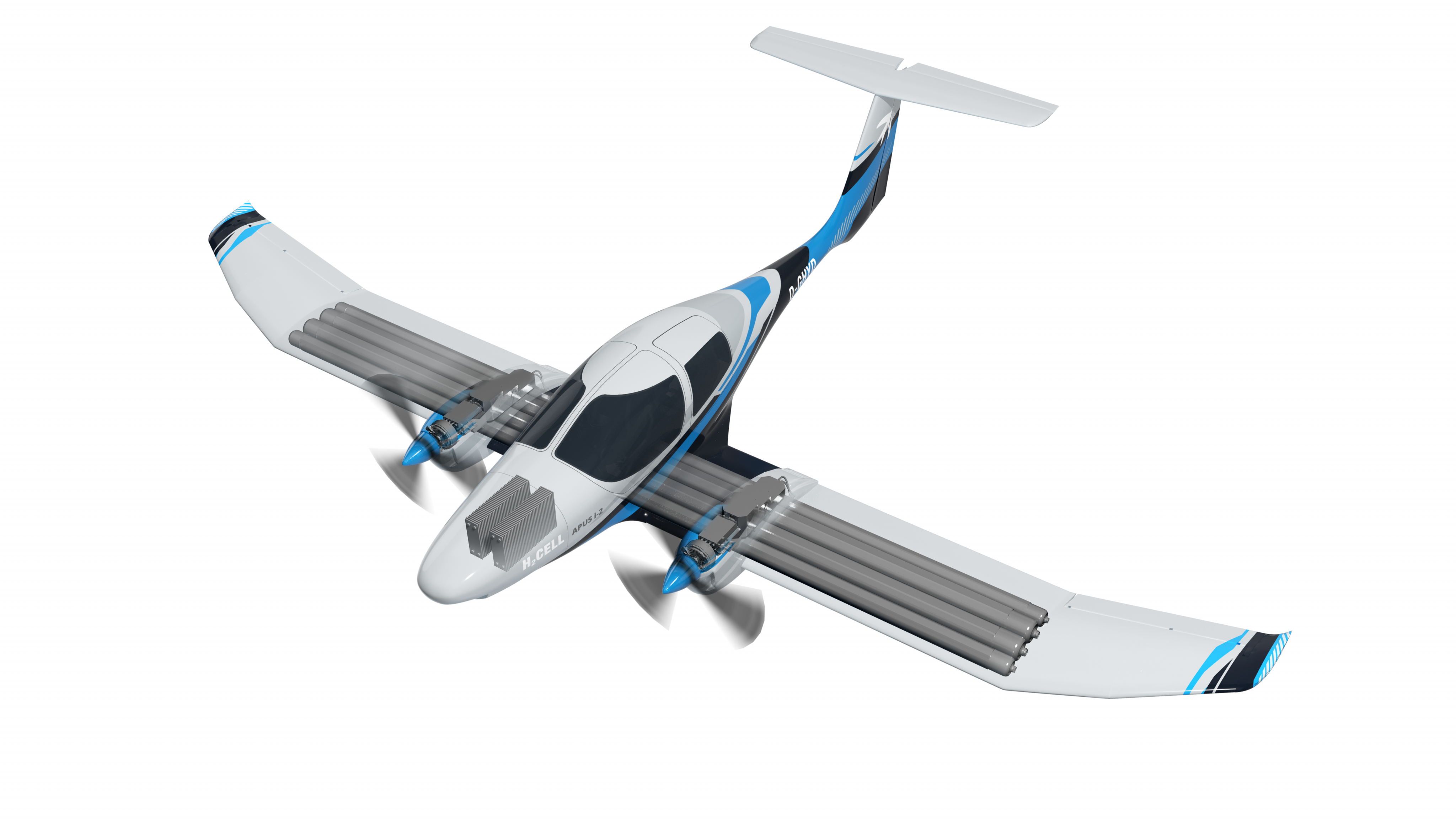 The Apus i-2 aircraft will run on gaseous hydrogen.