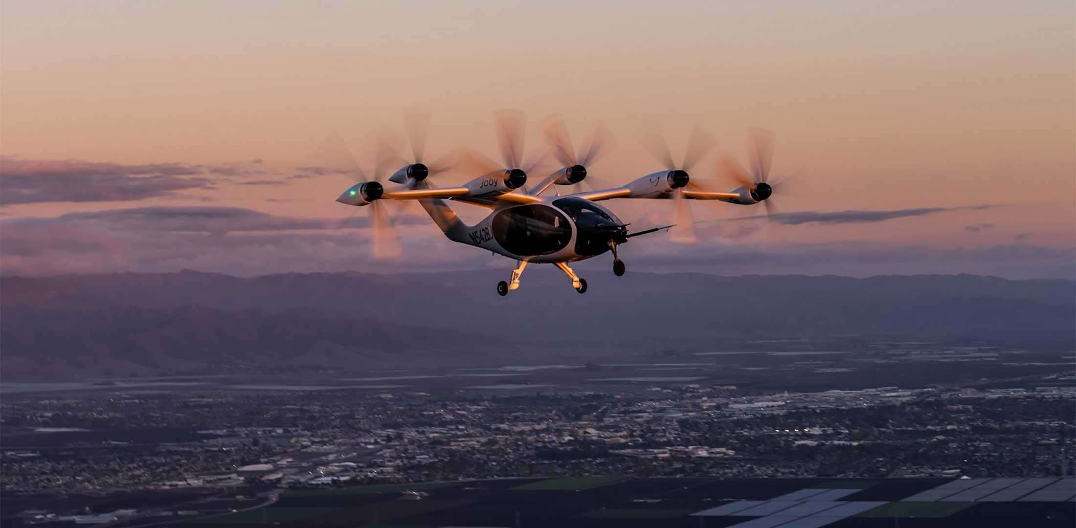 Joby's eVTOL aircraft is pictured during a flight test.