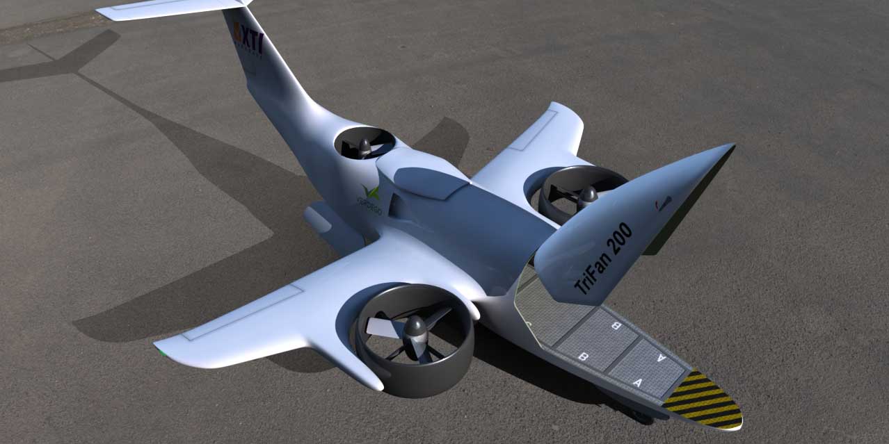 Rendering of proposed TriFan 200