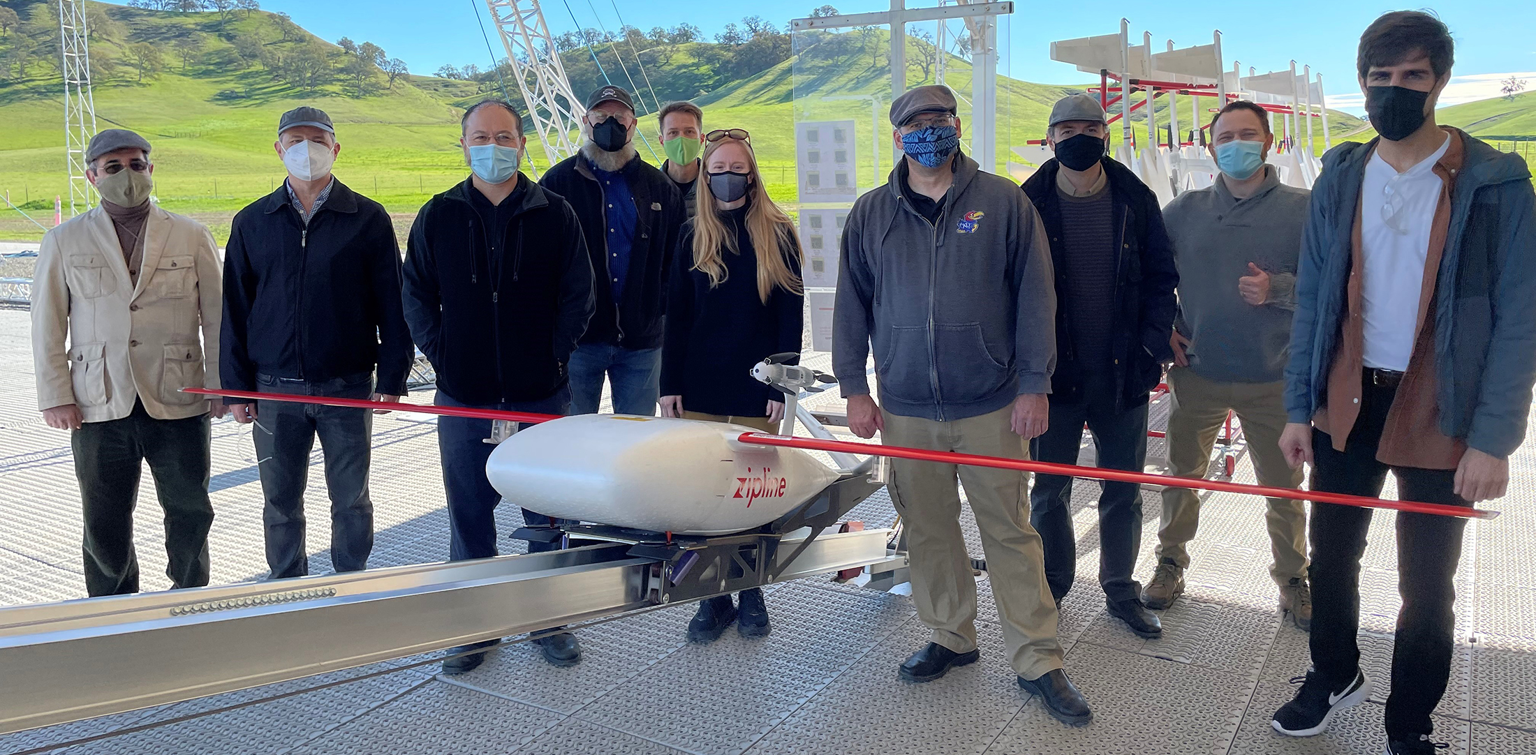 NASA researchers visit Zipline's test facility in California to learn more about the company’s autonomous drone delivery operations.