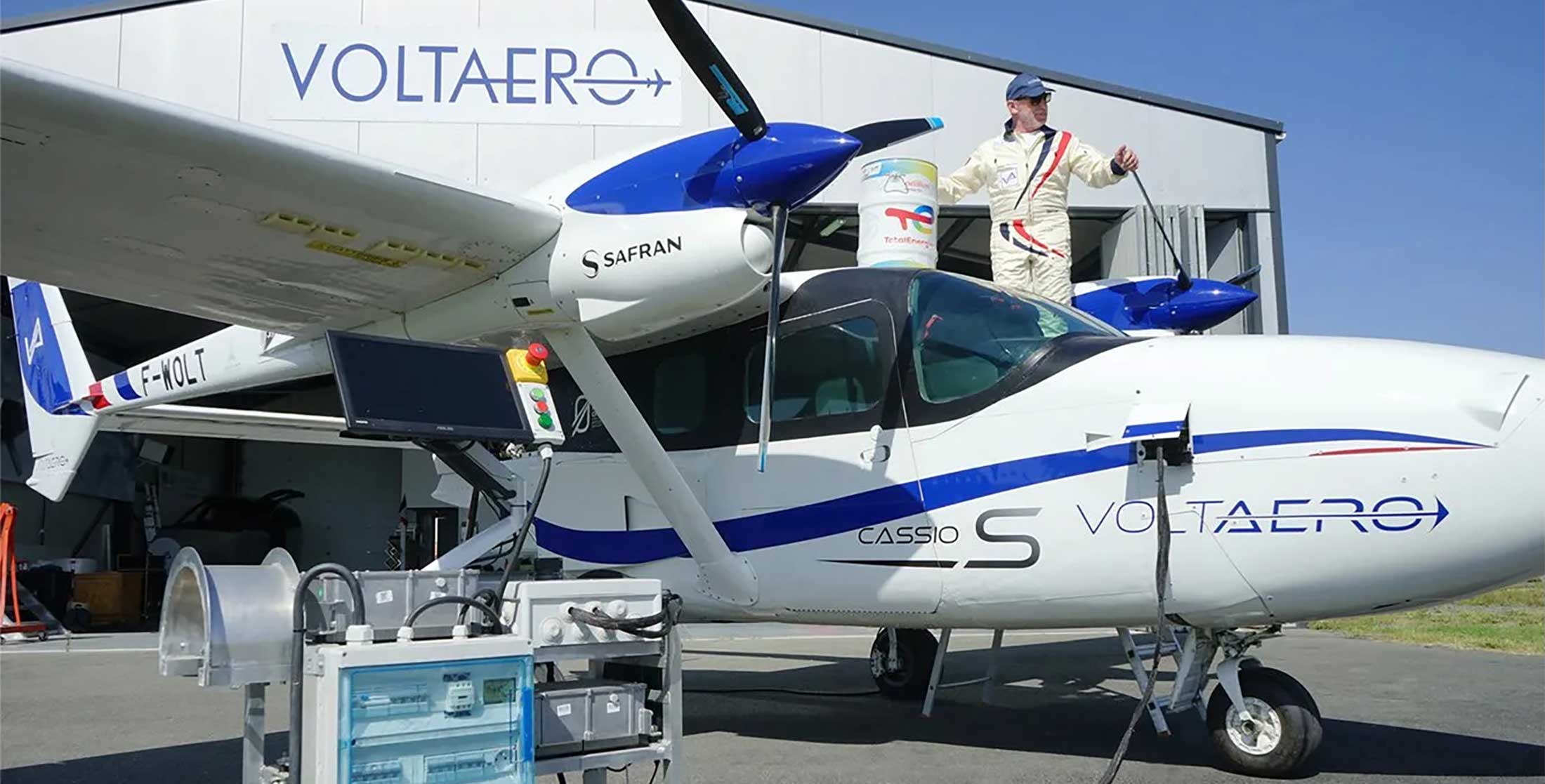 VoltAero’s Cassio testbed airplane is pictured during fueling