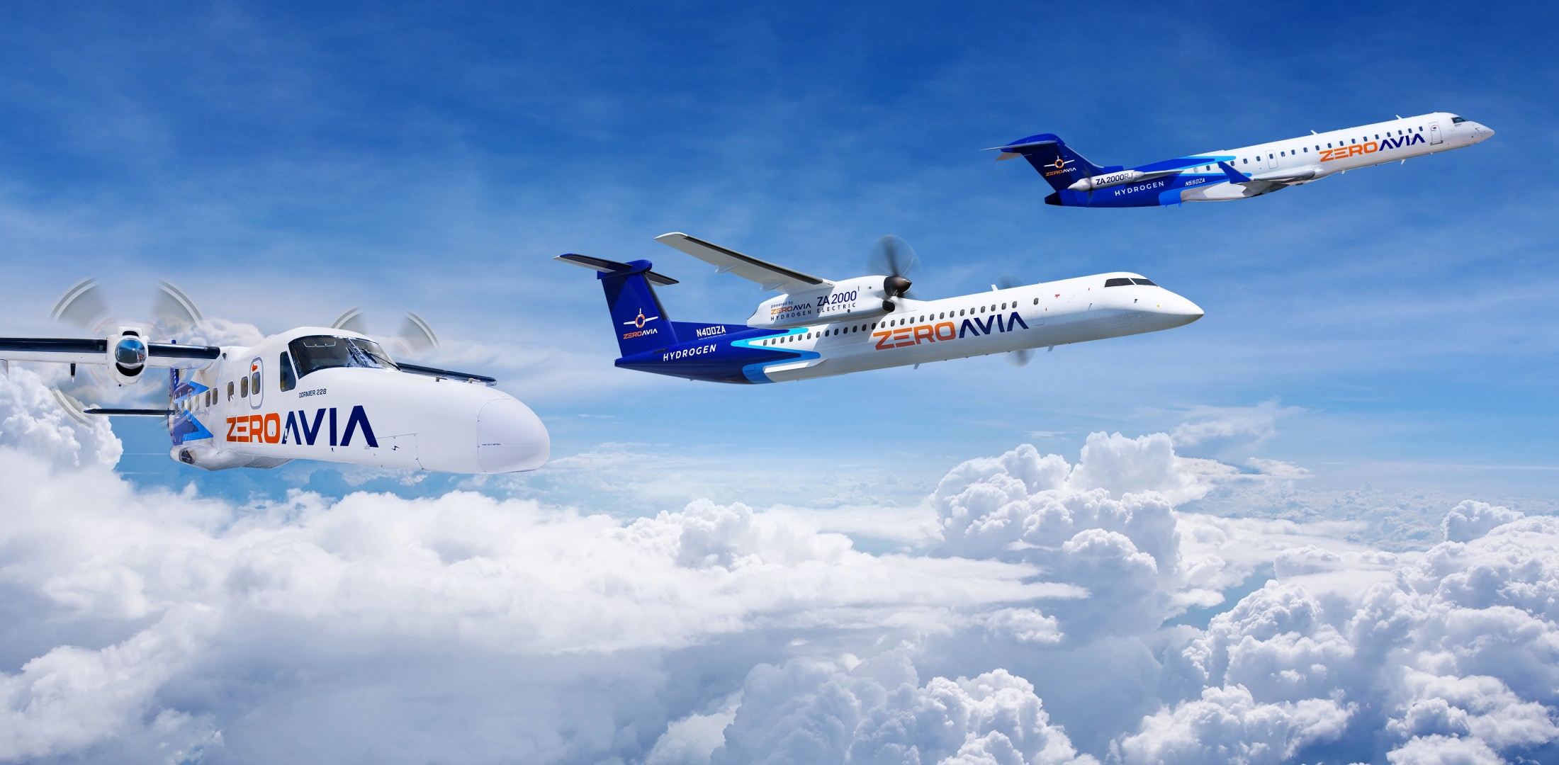 A rendering of ZeroAvia's hydrogen-electric aircraft