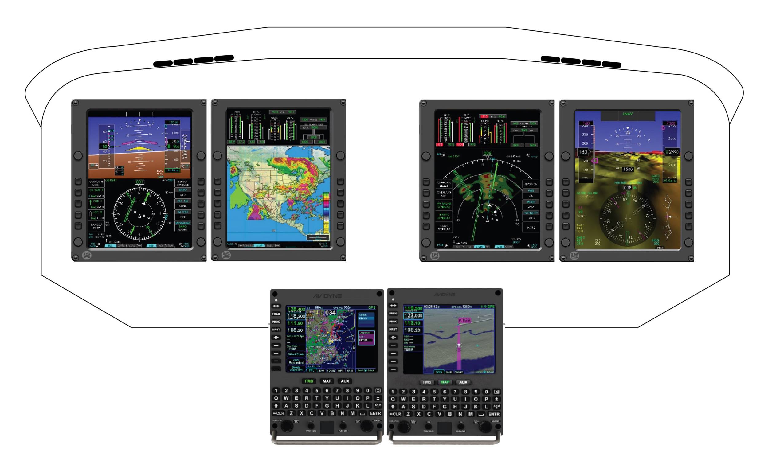 Avidyne and Innovative Solutions & Support Helix integrated cockpit avionics system