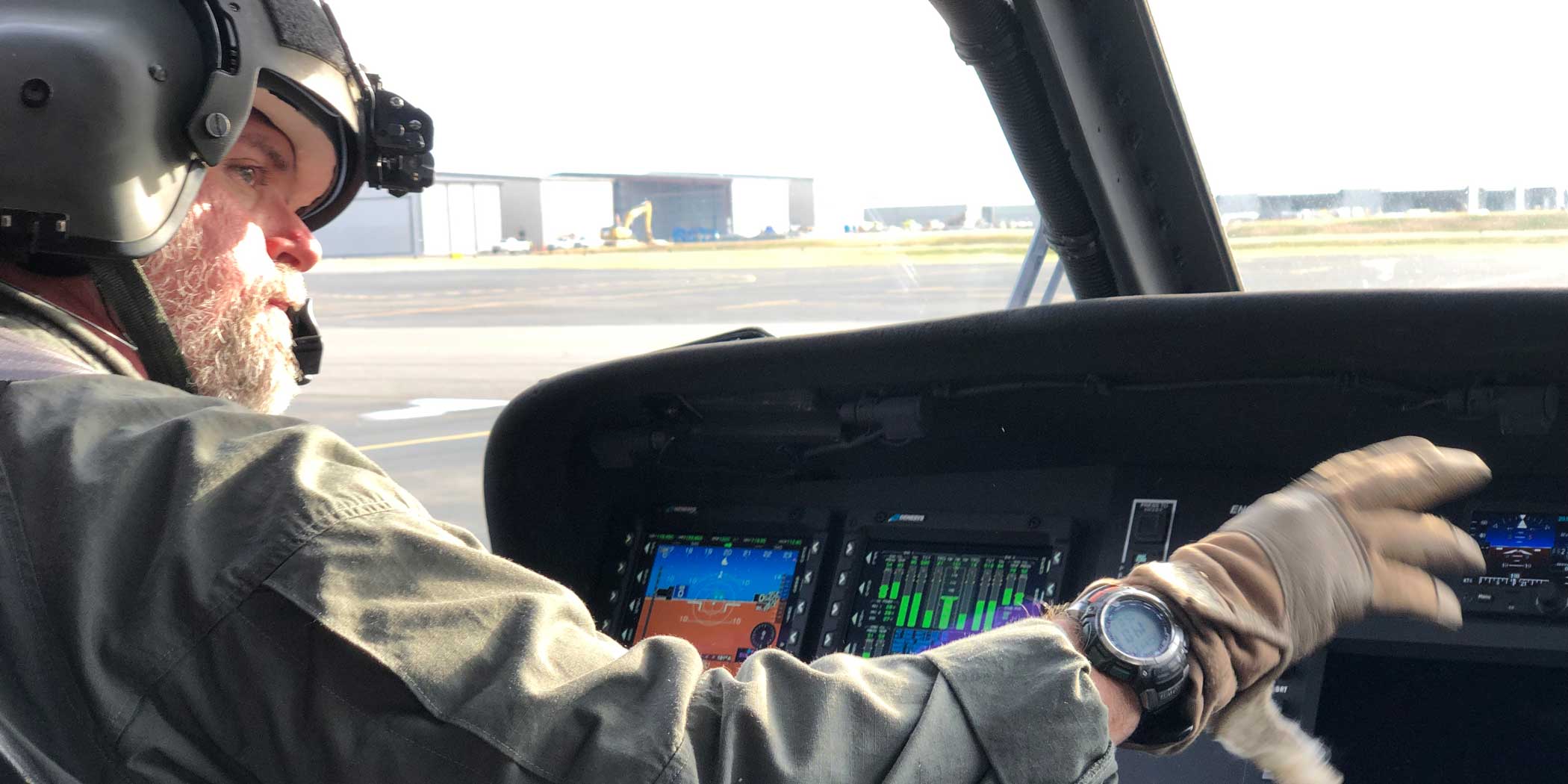 XP Services test pilot Thad King demonstrating the features of the Genesys HeliSAS.