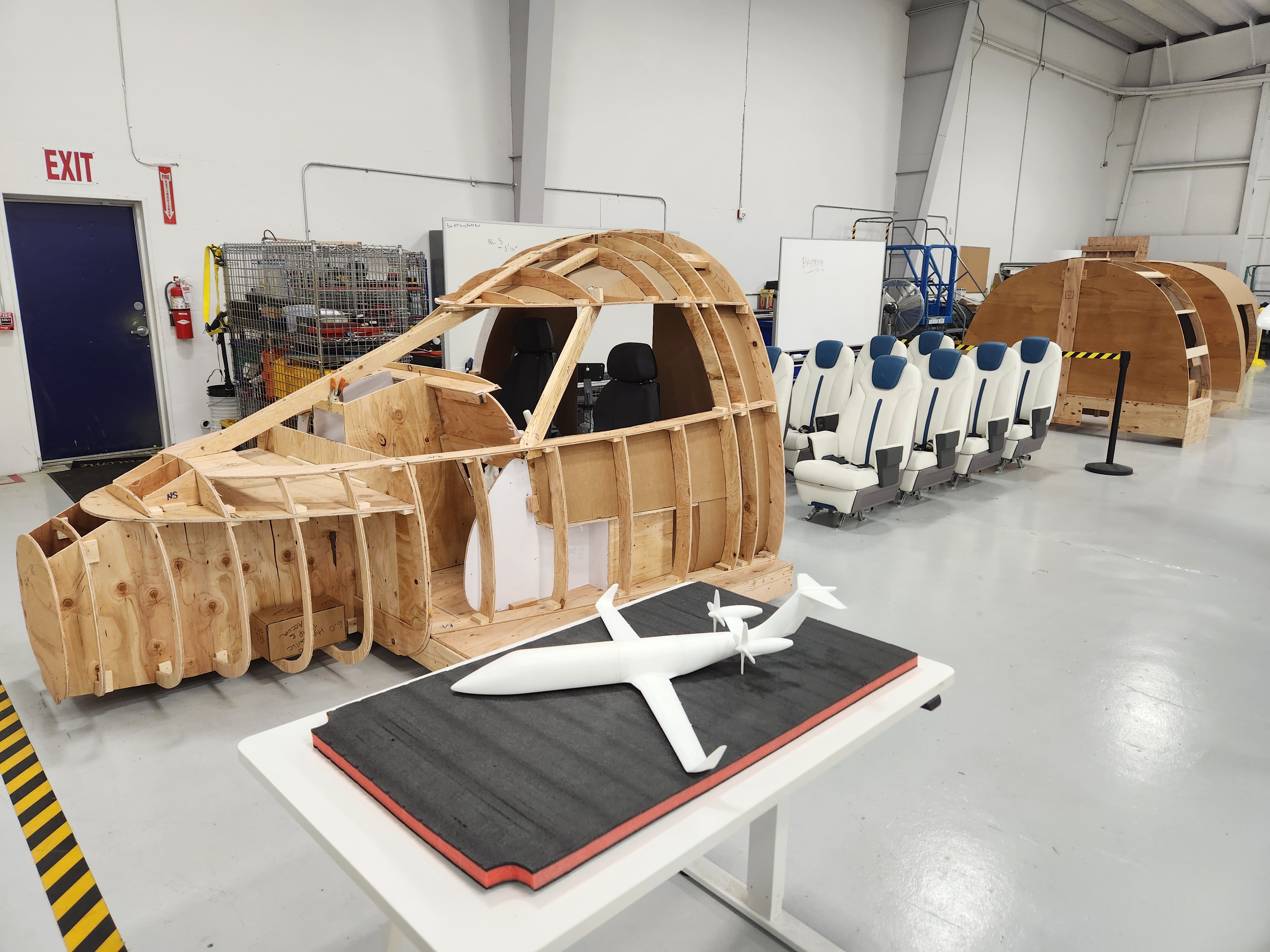 Eviation Alice V2 wooden fuselage mockup