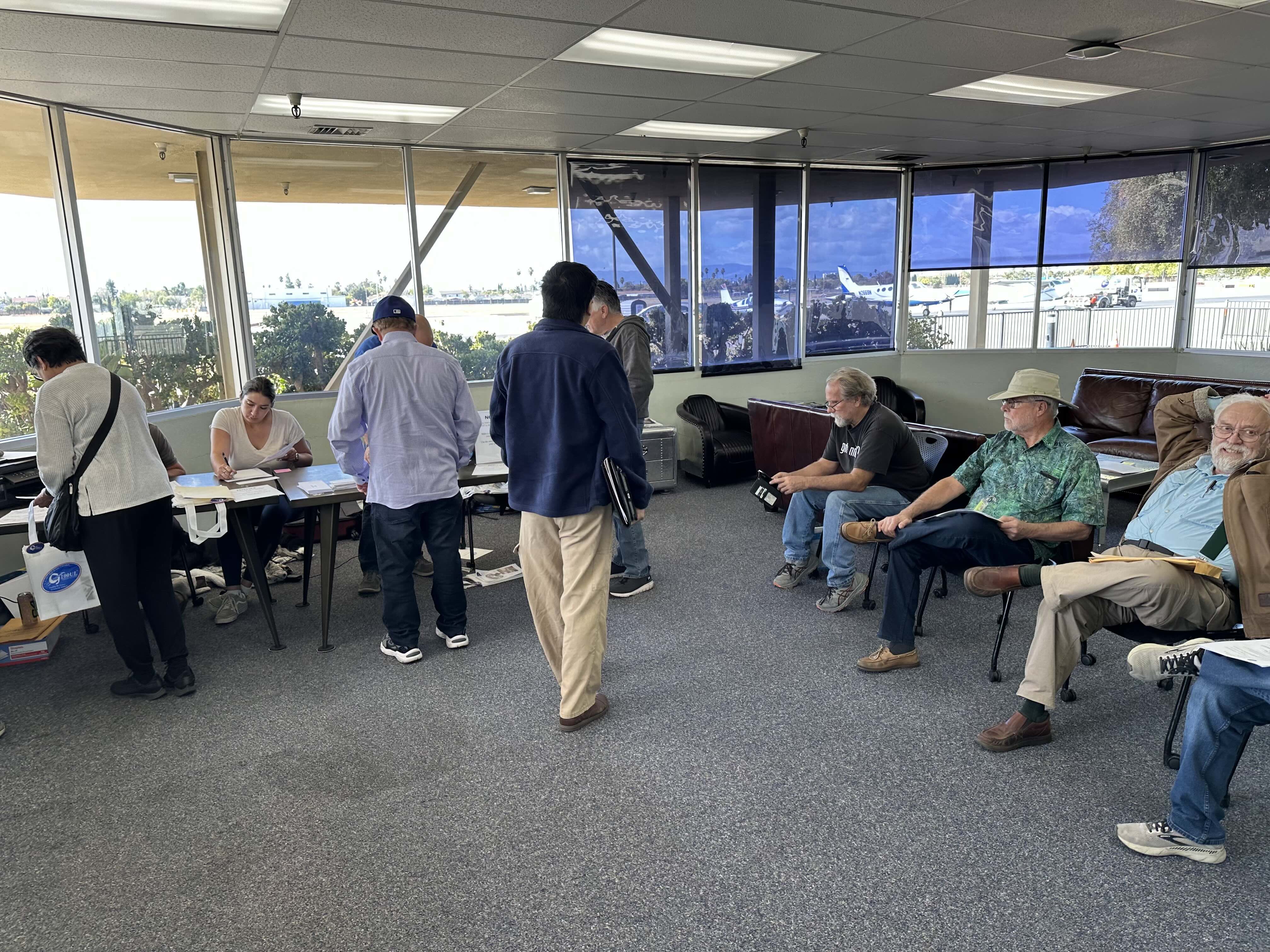 Pilots waiting for their STCs for G100UL at Reid-Hillview Airport