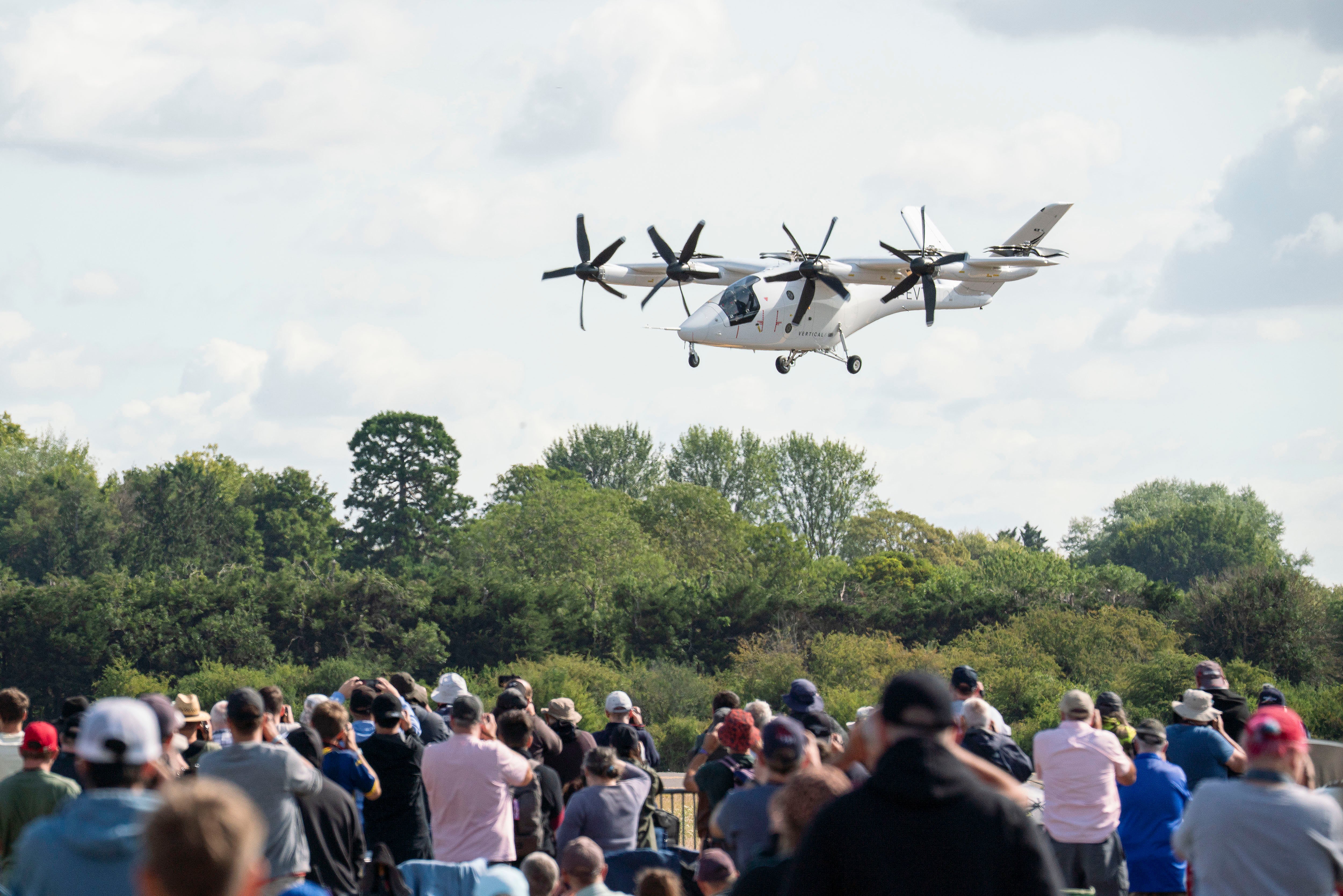 Vertical Aerospace's VX4 eVTOL aircraft appeared at the RIAT air show in the UK.