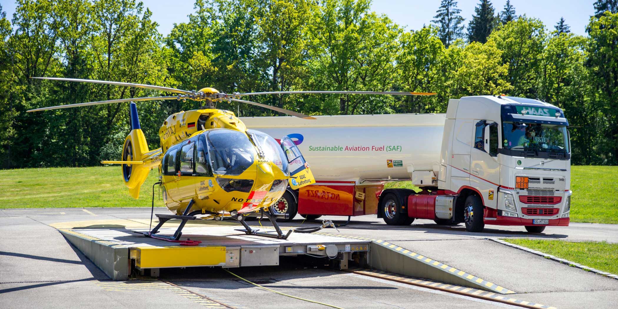 In June an Airbus H145 rescue helicopter flew on sustainable aviation fuel (SAF) for the first time.