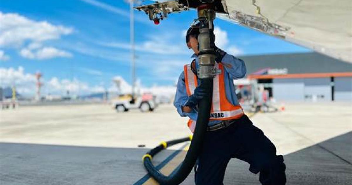 Aircraft on runway during fuel planning operations
