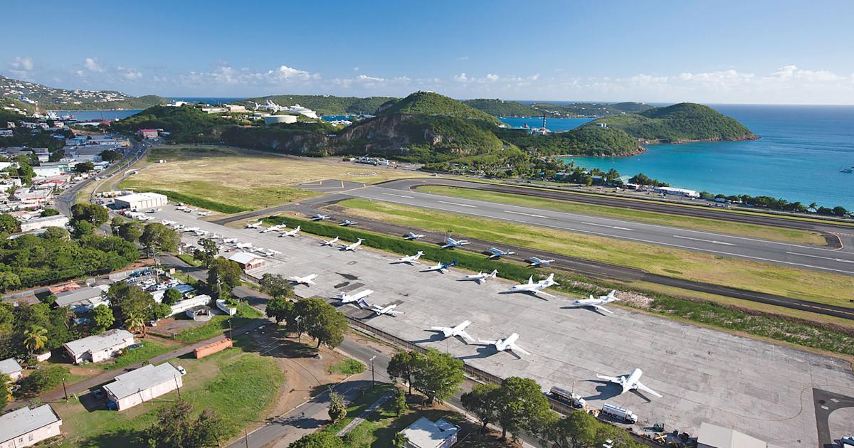 St. Thomas Jet Center ramp and aircraft at Cyril E. King Airport