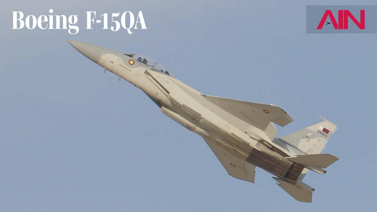 Qatari Boeing F-15QA Flies at Dubai Airshow | AIN