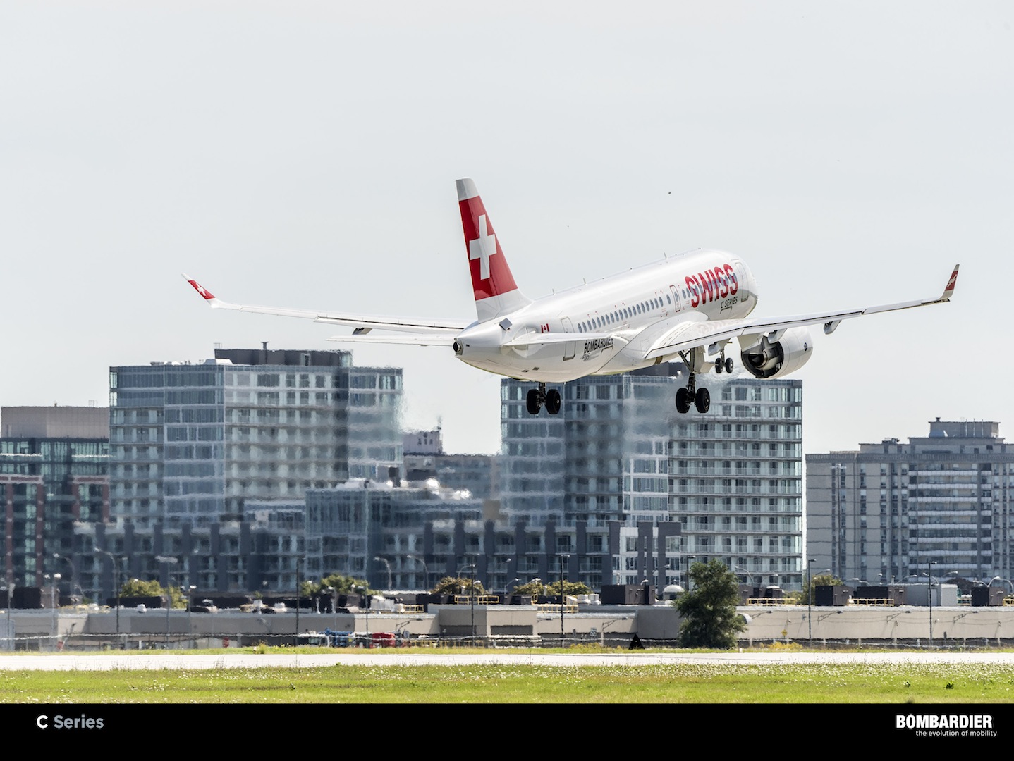 The Bombardier CS100 has a successful first flight