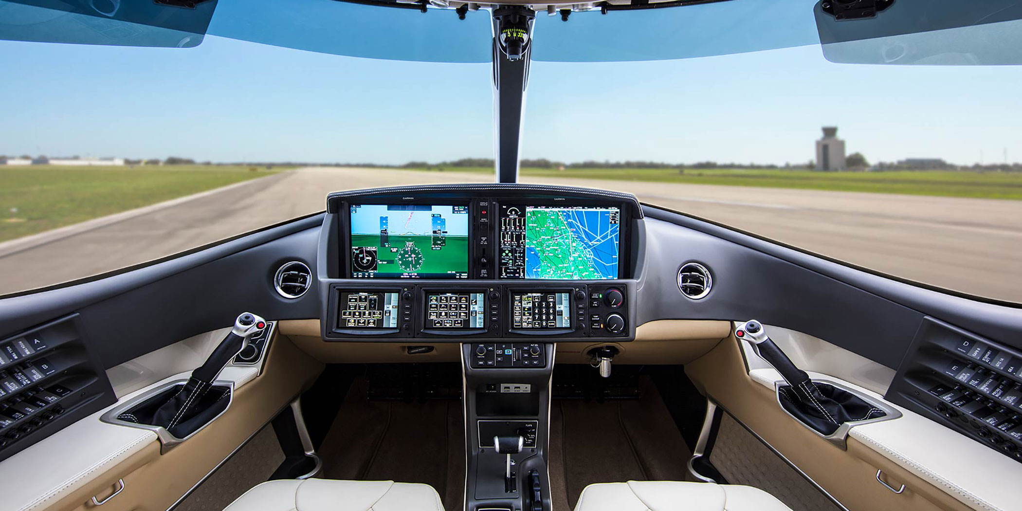 he Garmin-based cockpit of the Vision Jet