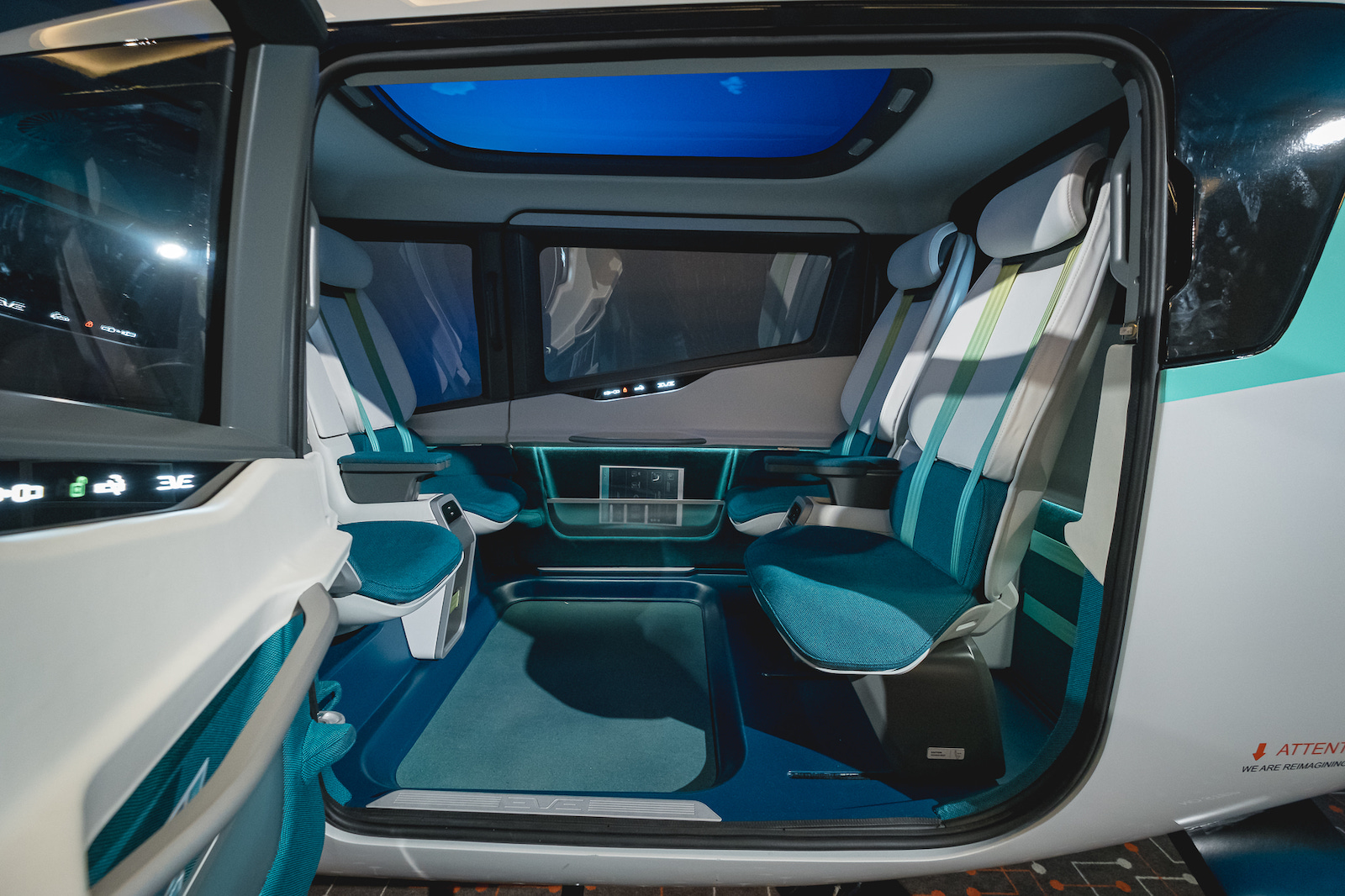 The cabin of Eve's eVTOL aircraft will seat four passengers.